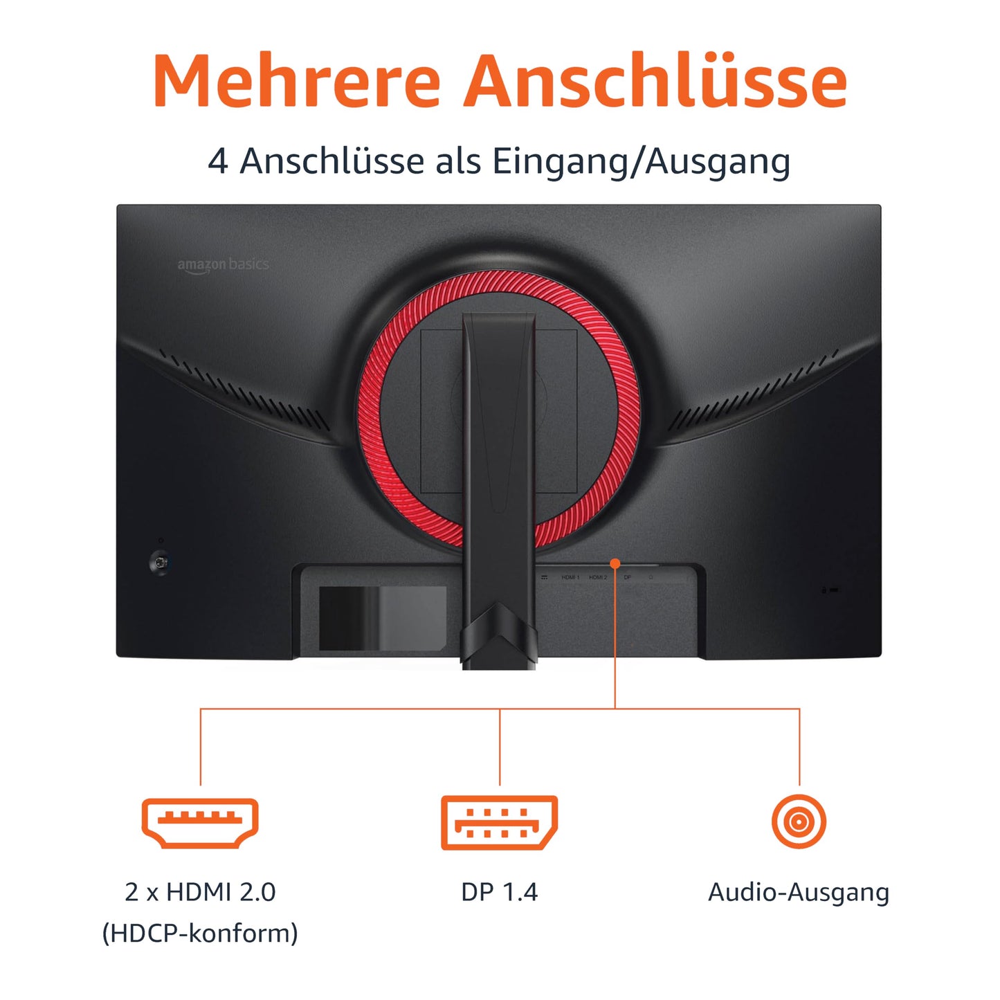 Amazon Basics Gaming-Monitor 24 Zoll (61 cm), FHD 1080p, 165 Hz, VESA-kompatibel, adaptive Synchronisierung, 1 ms Reaktion, Schwarz