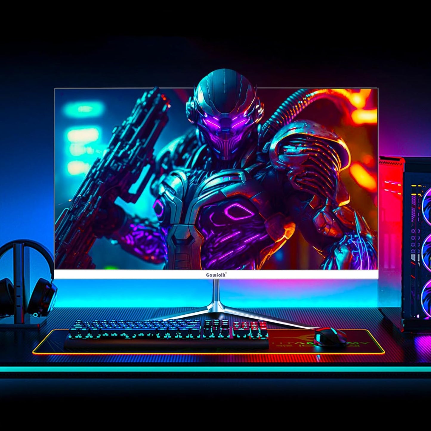 Gawfolk 32 Zoll Curved Gaming Monitor 180HZ / 165Hz / 144hz PC Bildschirm Full HD 1080P, Rahmenloses 1800R Gebogenes Computerbildschirm mit FreeSync und Eye Care Technologie, unterstützt VESA