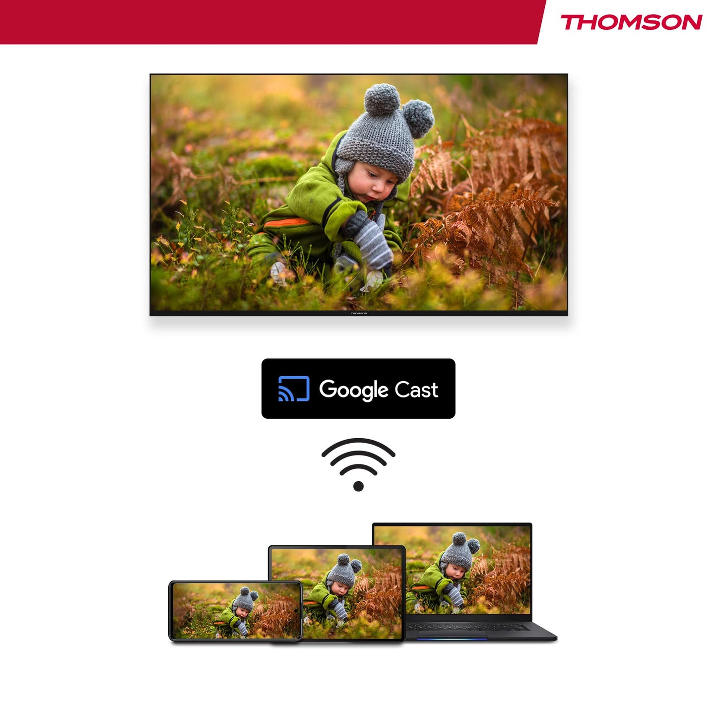 Thomson 43 Zoll (109 cm) 4K Ultra HD Weiß Smart Android TV, Google Assistant, Wi-Fi, Dolby Digital, Bluetooth, Triple-Tuner (Kabel,Satellit,Antenne), HDMI, CI+, A+ Panel – 43UA5S13W