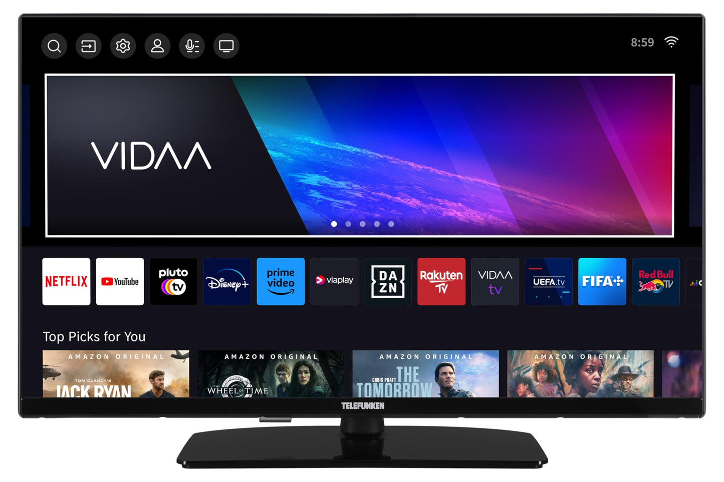 TELEFUNKEN VIDAA D43U790B2CW 4K TV 43 Inch Smart TV UHD, HDR TV with Dolby Vision, Triple Tuner and 6 Months HD+ Including LED TV, Black