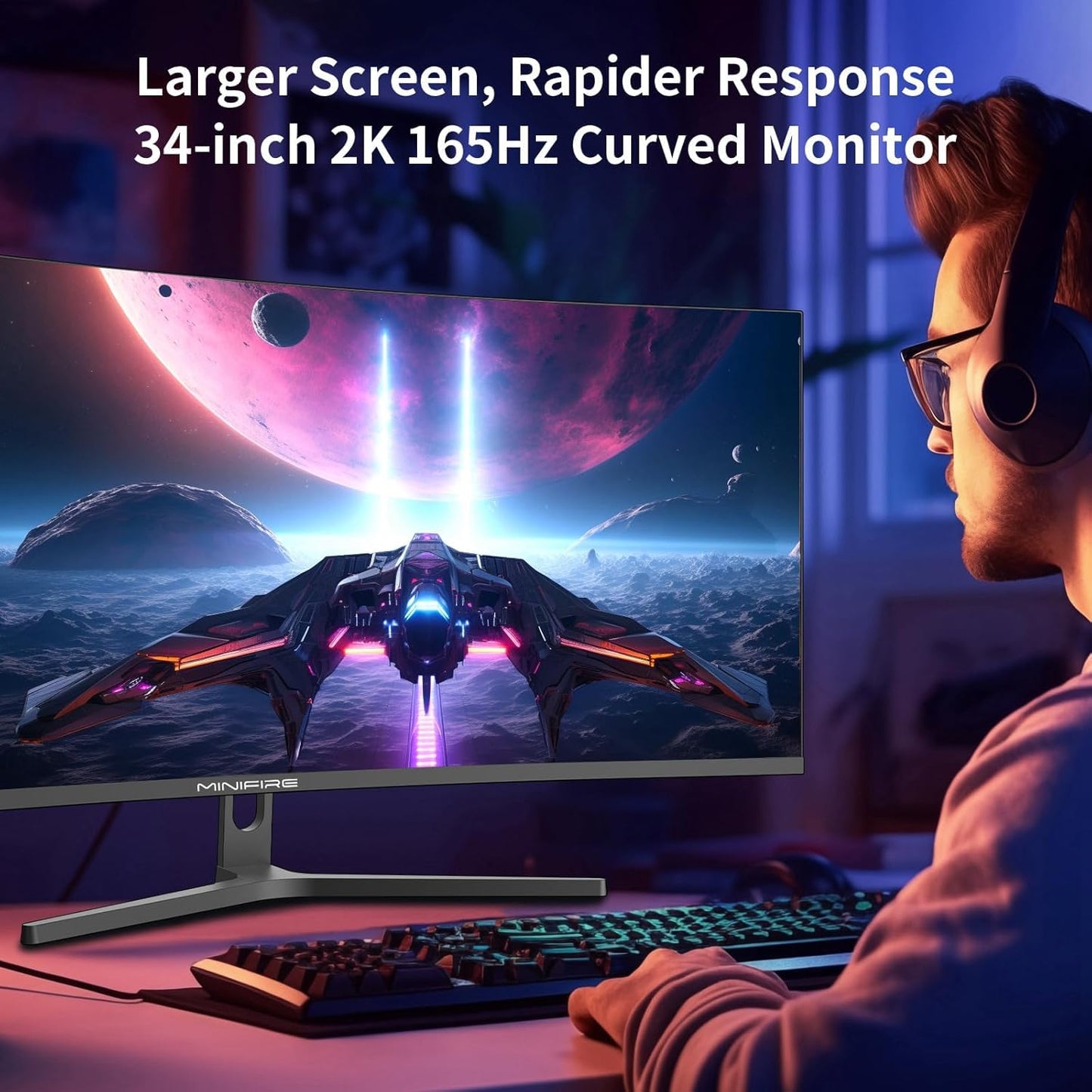 Minifire 27-Inch Monitor, 100 Hz, Anti-Flicker, Full HD, 1080p Monitor PC Screen with HDMI VGA Ports (MF27X3AL HDMI Cable Included)