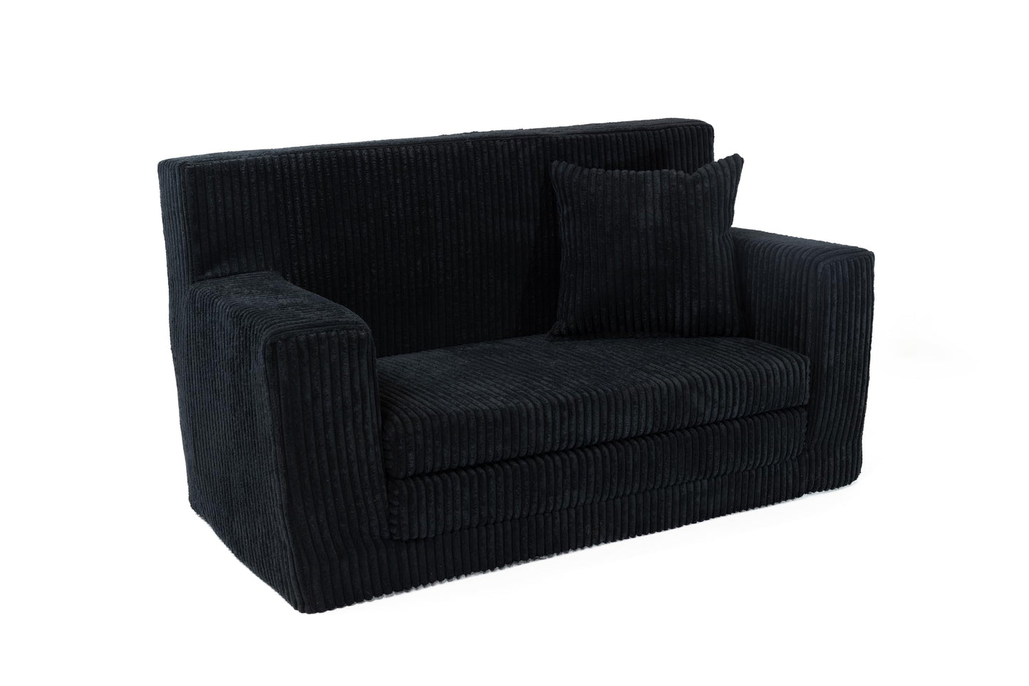 FORTISLINE - Kindersofa ausklappbar 83x47x43cm Oeko-TEX - Spielesofa für Kinder 2in1 - Kindercouch Aufklappen Bettfunktion - Schlafcouch aus Schaumstoff - Kuschel-Cord - Viele Muster (Grau)