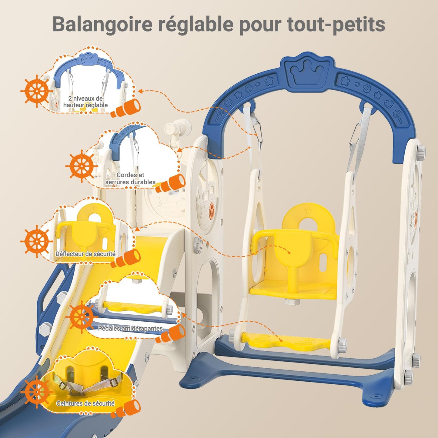 Kinderrutsche, Babyschaukel, 4 in 1, mit Schaukeln, Treppen, Gleiten, Basketballgestellen, Spielplatz für drinnen und draußen, multifunktionale Rutsche (Rosa, Kaninchen)