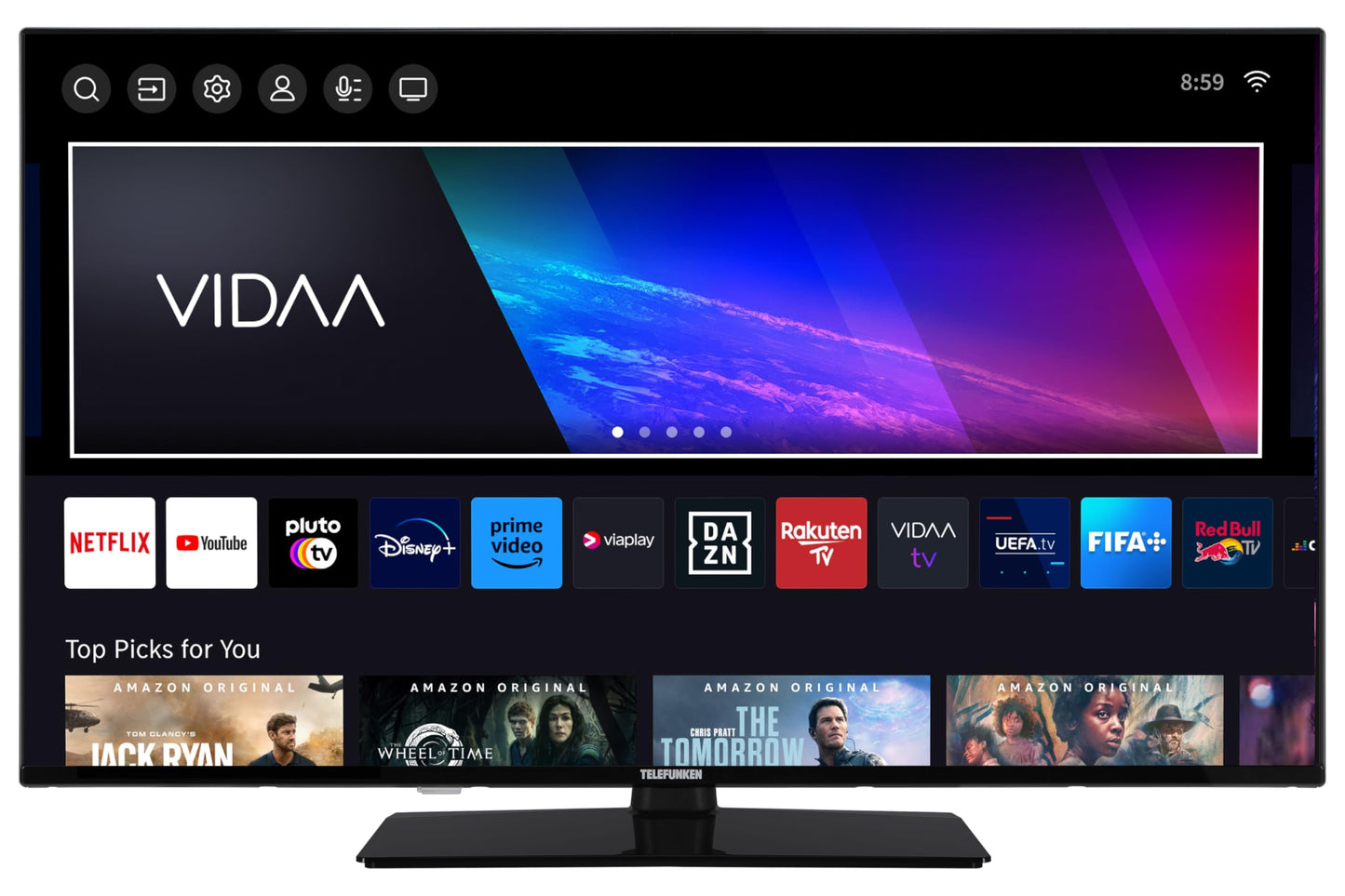 TELEFUNKEN VIDAA D43U790B2CW 4K TV 43 Inch Smart TV UHD, HDR TV with Dolby Vision, Triple Tuner and 6 Months HD+ Including LED TV, Black
