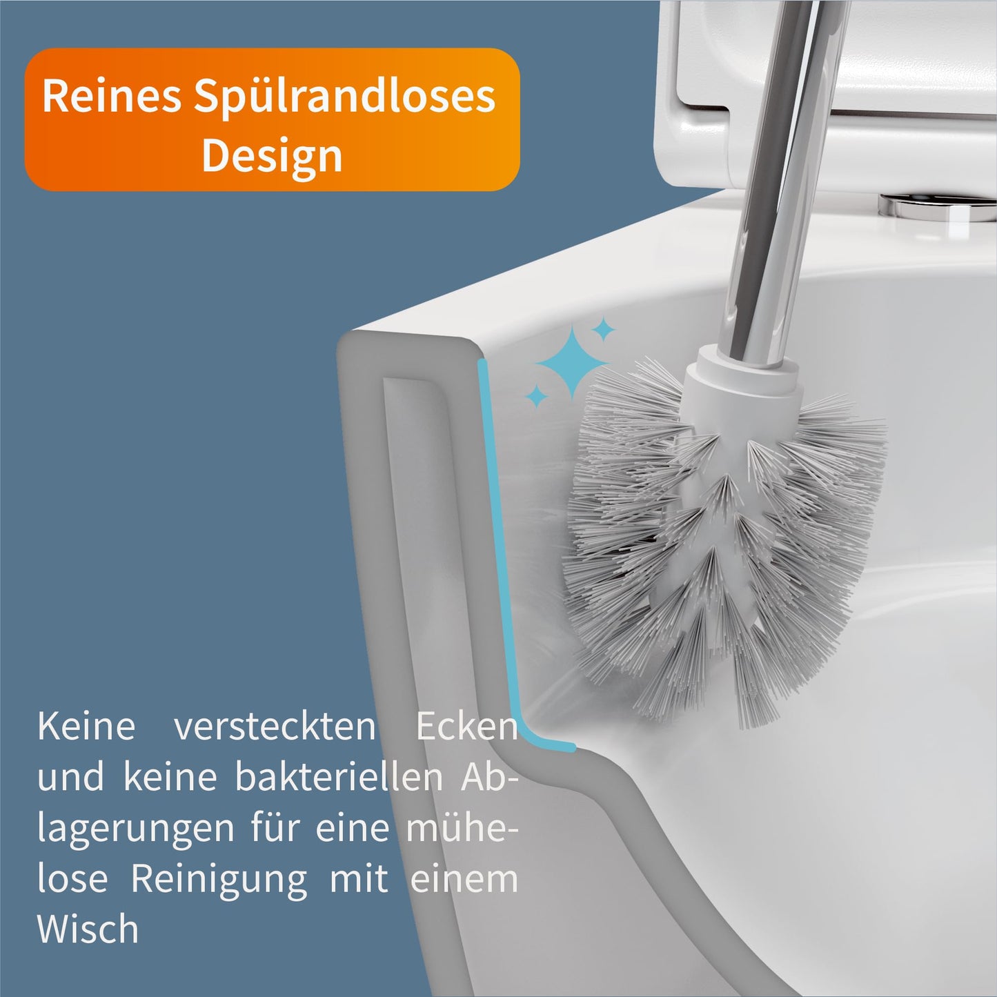 UDiseño Wall Toilet Rimless Toilet, 360° Superspin Flush Hanging Toilet, Raised Complete Set, D Shape, Low Noise Tornado Toilet Flush, UF Lid Seat with Soft-Close Mechanism, 52.5 cm Long, White