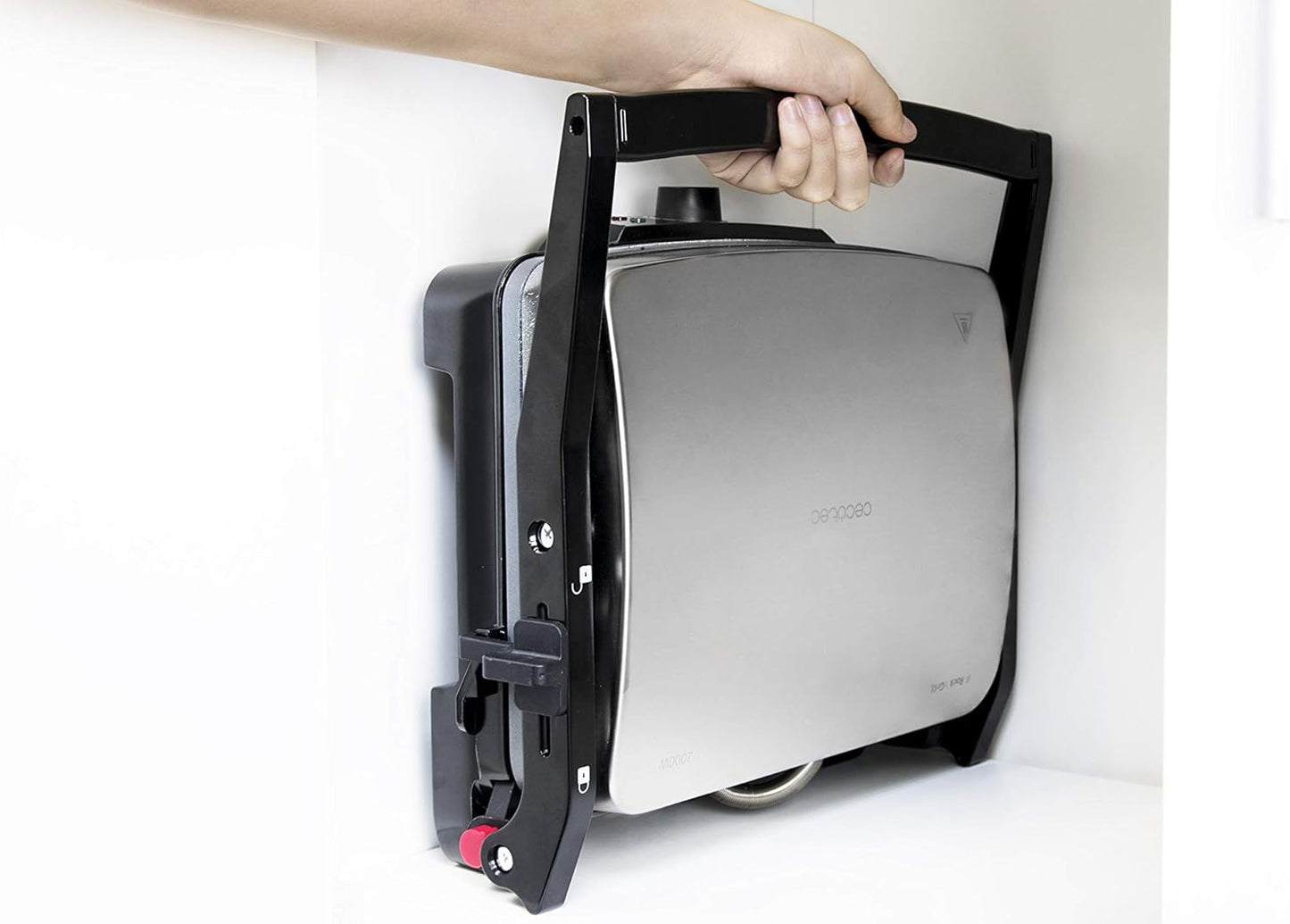 Cecotec Rock'nGrill 2000W Electric Grill, RockStone Coating Temperature Regulator 180o Opening. Floating Top Plate Adaptable in Height. Cold Touch Handle, Steel and Black