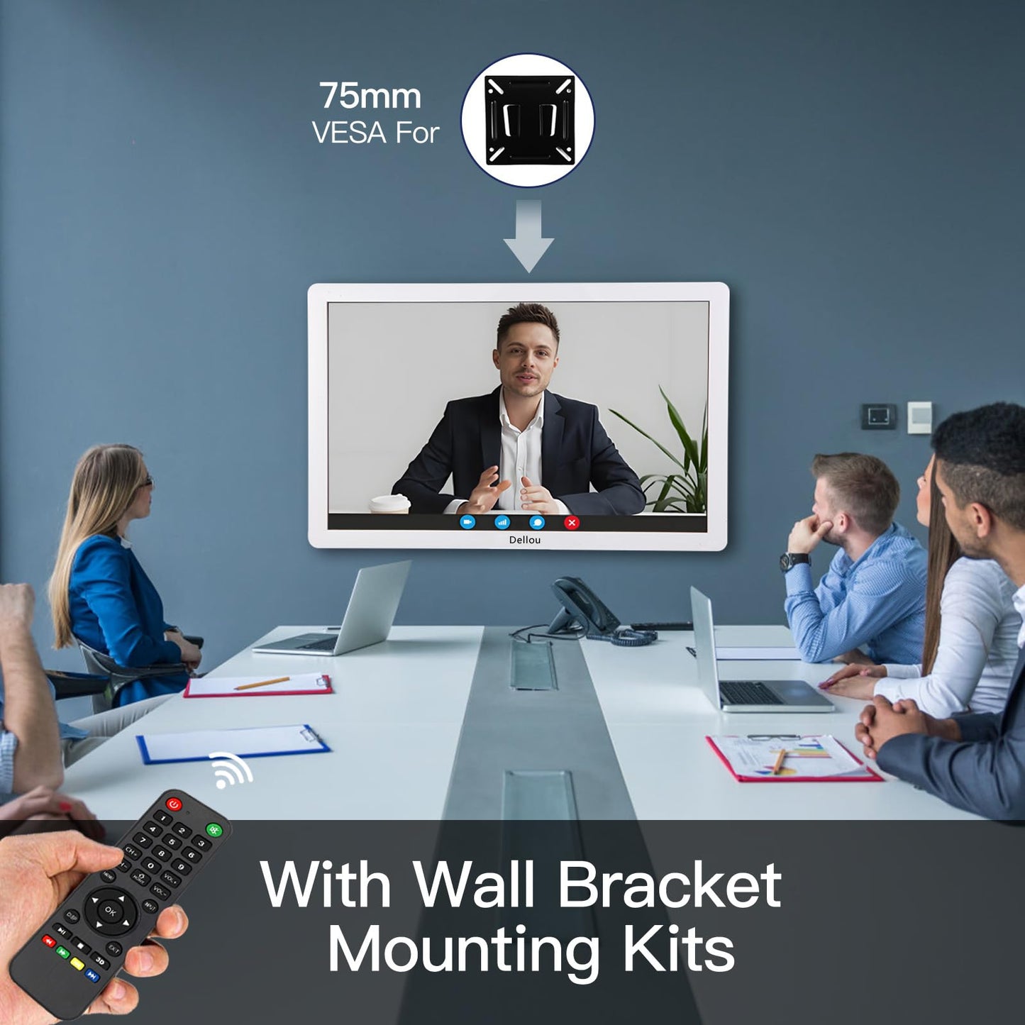 Eoulyee 19 Zoll Weißer Überwachungsmonitor CCTV Sicherheitskamera Monitor LCD Display Bildschirm Multifunktionale HDMI, AV, BNC, VGA, USB, PC Schnittstelle Computer Monitor 1440x900 Auflösung