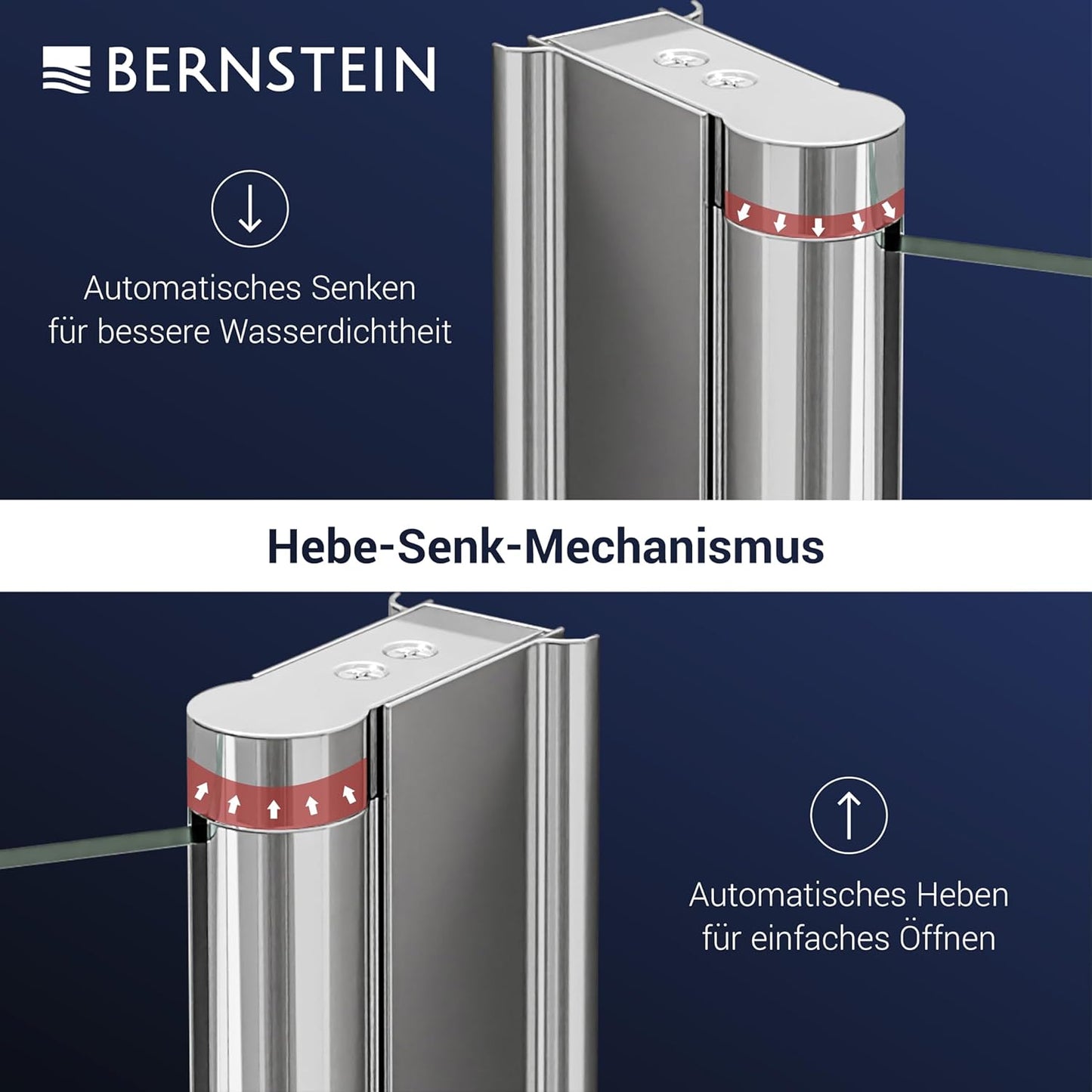 BERNSTEIN Shower Cubicle 90 x 90 Shower with Swing Door and Lift/Lower Mechanism Corner Shower 8 mm ESG Safety Glass with Nano Coating Corner Shower Cubicle with Stainless Steel Door Handle