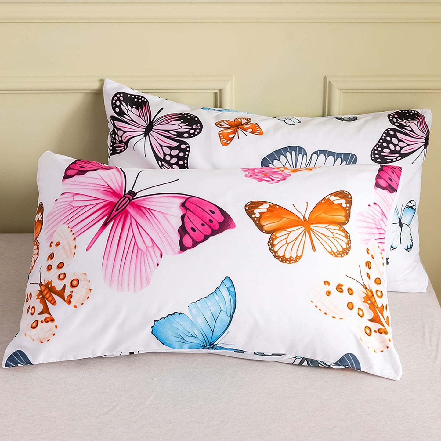 GETIYA Cartoon Hearts Bed Linen, 135 x 200 cm, Girls'/Women’s/Children’s Bed Linen, Pink Hearts Pattern, Duvet Cover, Microfibre, Duvet Cover, Light Pink, with Zip and Pillowcase, 80 x 80 cm