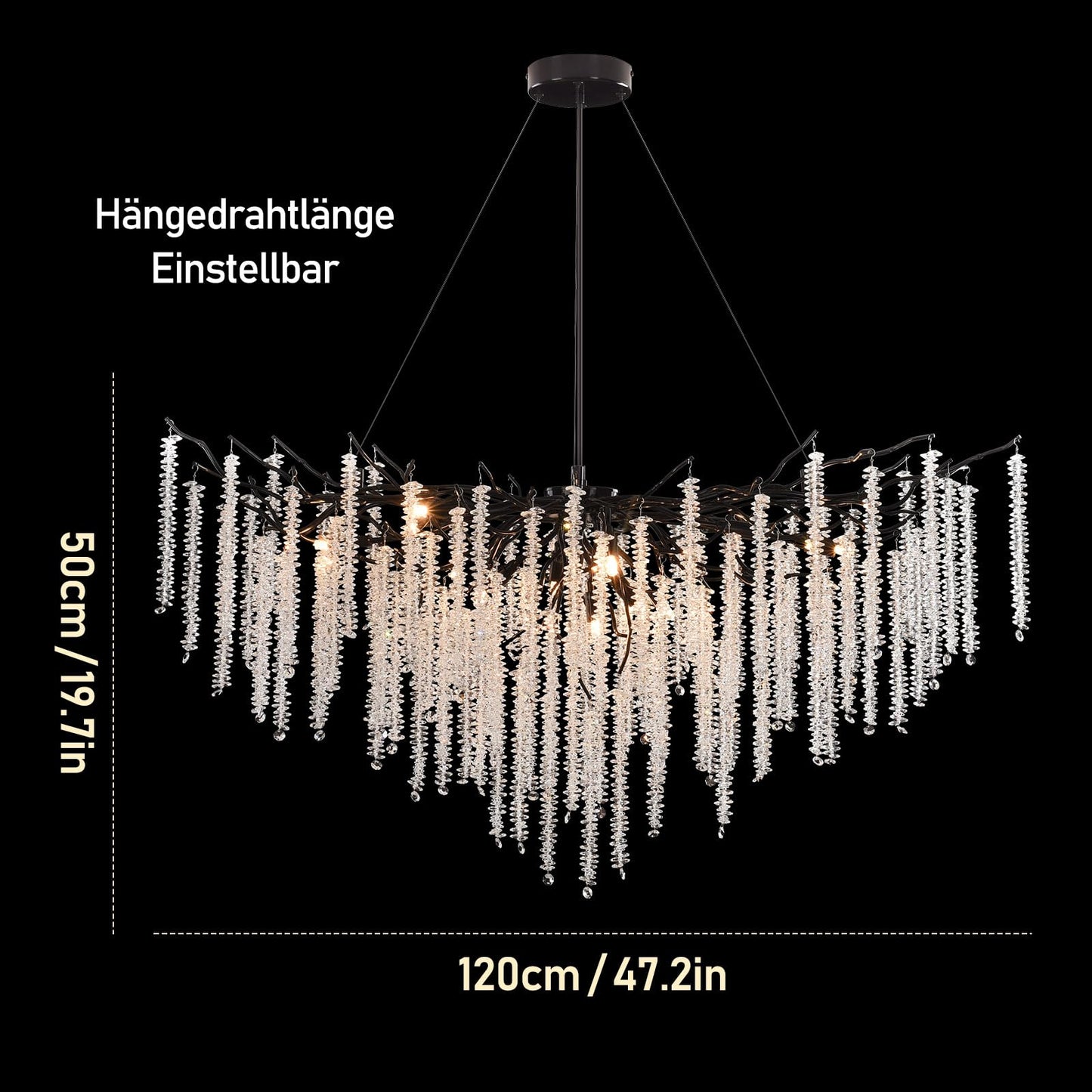 AHXIAOZN Modern Kronleuchter Kristall Leuchte,Luxus Kristall Pendelleuchte,Dimmbar Rund Kristall Hängeleuchte,für Esszimmer, Küche, Wohnzimmer, Schlafzimmer, Flur, Café,Bar(Gold,60cm)
