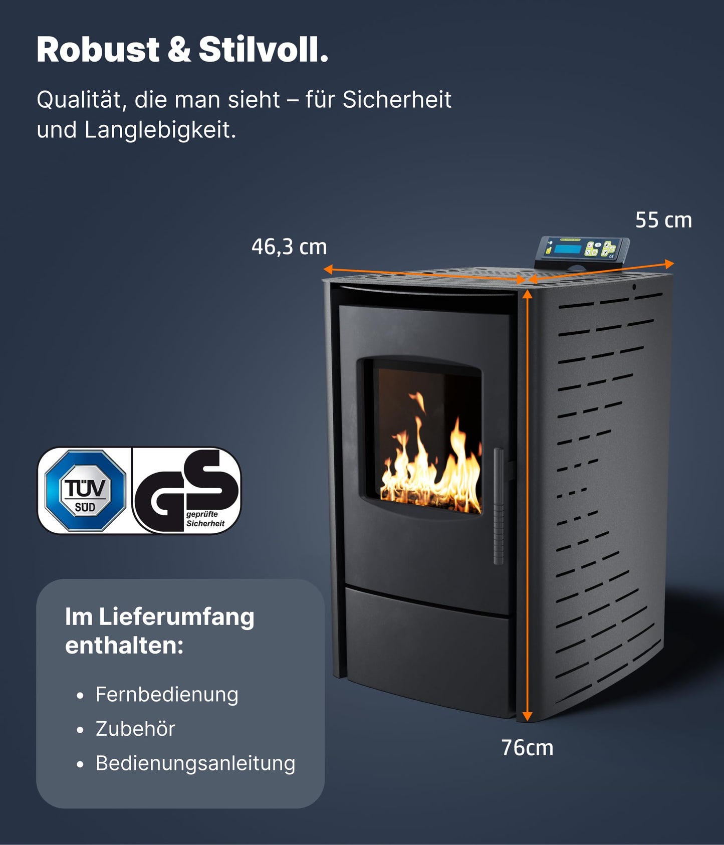 Nemaxx Pellet Stove, Pellet Fireplace