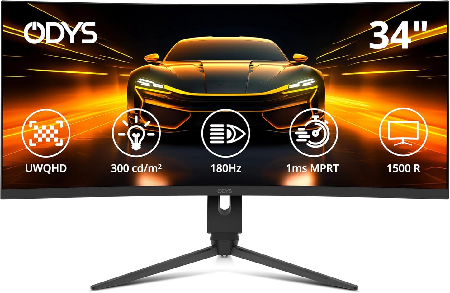 ODYS i27-Q-180-27 Inch Gaming Monitor (69 cm Screen, WQHD, 2,560 x 1,440 Pixels, 180 Hz, 1ms Response Time (MPRT), Fast IPS Panel, 120% sRGB, FreeSync, 2x HDMI, 2x Display Port)
