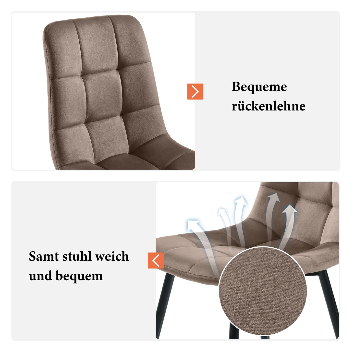Gegtuon Esstisch mit 4 Stühlen für 4 Personen 140x80 cm, 5 teilig Tisch Rechteckig für Küche, Modern Küchentisch mit Schwarz Tischbeine, Essgruppe für Esszimmer Wohnzimmer, Leinen, Dunkelgrau