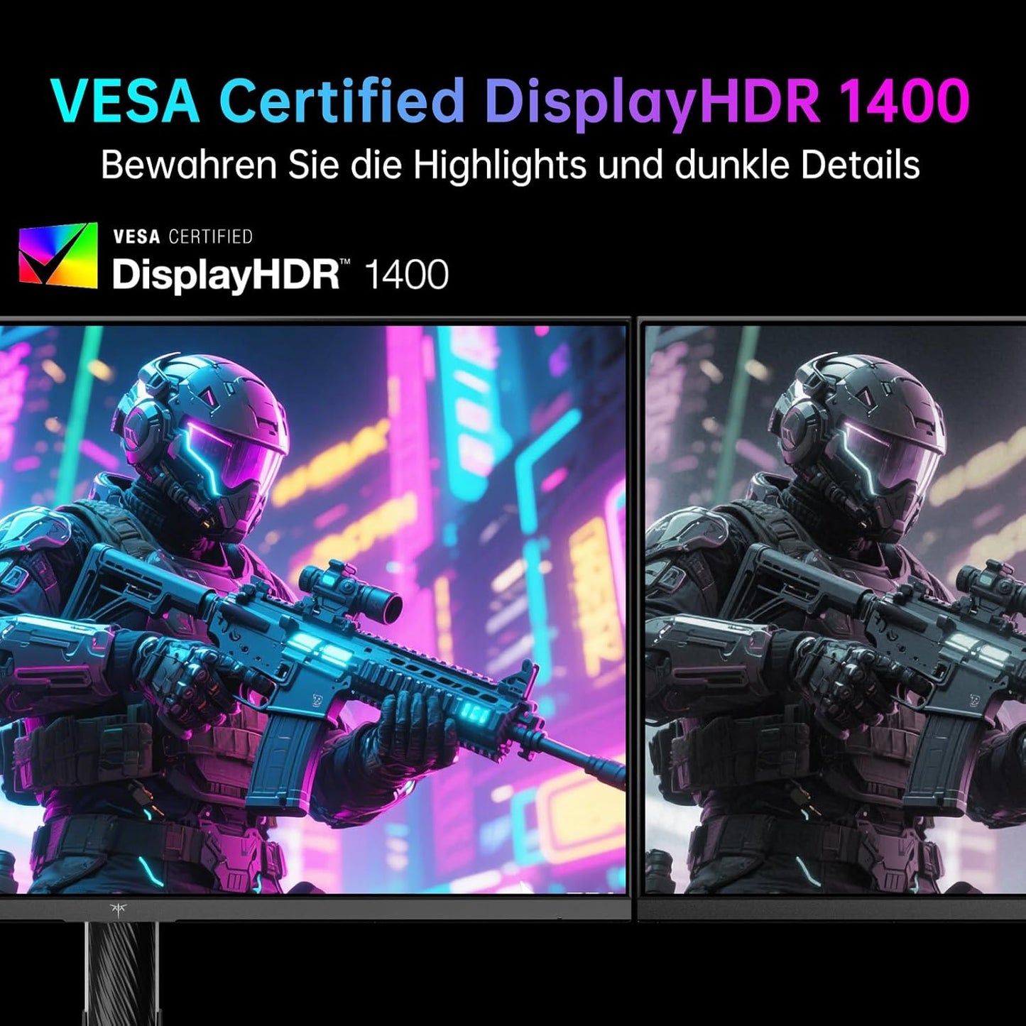 KTC 32 Zoll Monitor Curved 1000R, 2K WQHD (2560x1440p) 240Hz Gaming Monitor, 1ms, Adaptive Sync, 122% sRGB, 4000:1 Kontrast, 2 x DP 1.4 (240Hz), 2 x HDMI 2.0 (144Hz), Unterstützung von Tilt und VESA