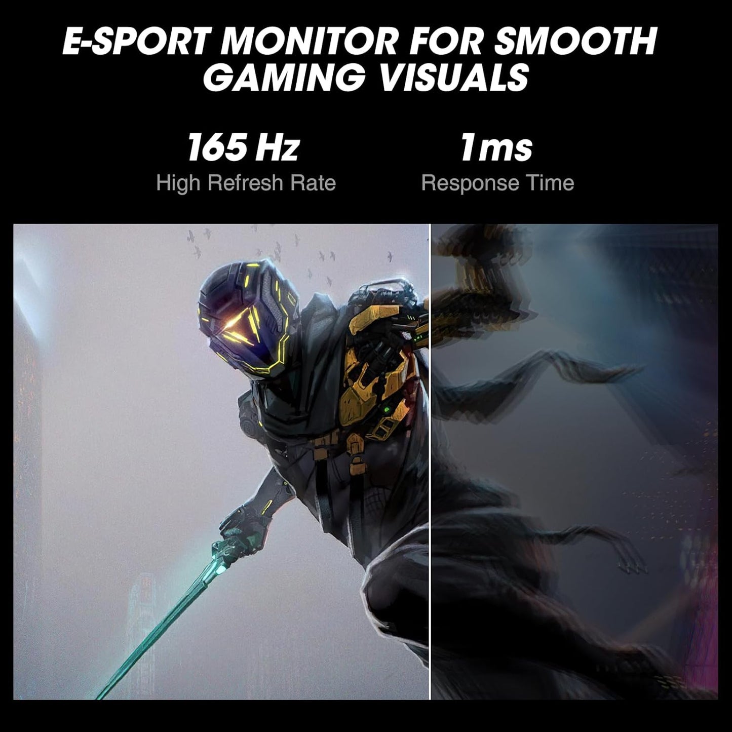 KOORUI Gaming Monitor 27 Zoll, Full HD Rahmenlos Bildschirm 165Hz Adaptive Sync (1ms, VA-Panel, Eye-Care, 1920 x 1080, 2xHDMI 2.0, & DisplayPort 1.4, VESA 75x75mm, DCI-P3 90%)