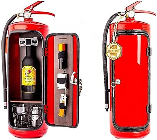 JTBDWOSK Storage Box for Fire Extinguisher, Mini Bar, Portable Storage Box for Spirits and Glasses, Wine Cooler, Ornaments, Gifts for Men, 33 cm