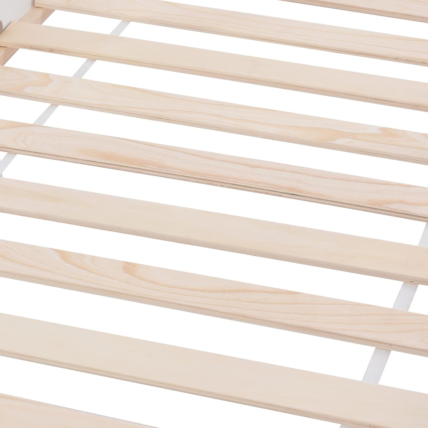 Merax Children's Bed 90 x 200 cm with Fall Protection, Children's House Bed with Drawers and Storage Shelf, Sturdy Wooden Tree House Bed with Slatted Frame, Play Bed for Boys and Girls, White