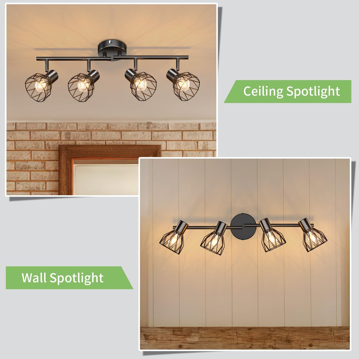 Kimjo Led Deckenstrahler 6 Flammig - Deckenleuchte Strahler E14 Schwenkbar - Deckenlampe Schwarz 6 Flammig Lampe Wohnzimmer - Deckenlampe LED Deckenleuchte Küche Deckenspot Ohne Leuchtmittel