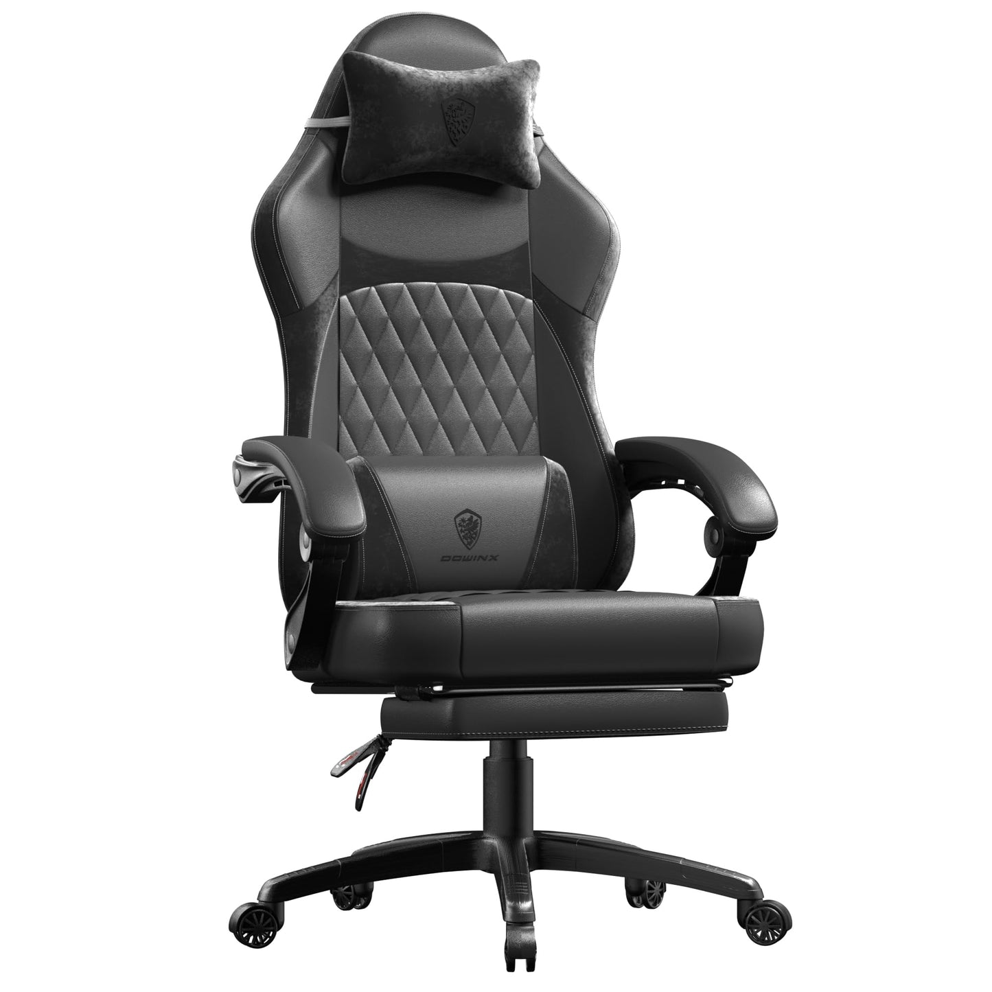 Dowinx Gaming Chair, Racing Gamer Chair, Ergonomic Gaming Chair with Lumbar Support, Gaming Chair, PU Leather, 150 kg, Black Purple