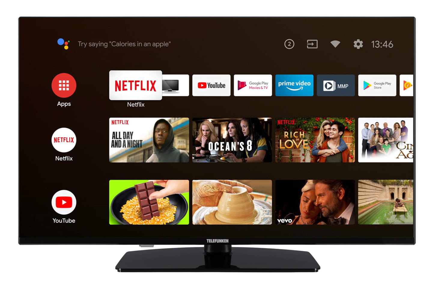 TELEFUNKEN QLED TV 32 Inch TV Full HD Android Smart TV (HDR, Triple Tuner, Bluetooth) QF32AN750S