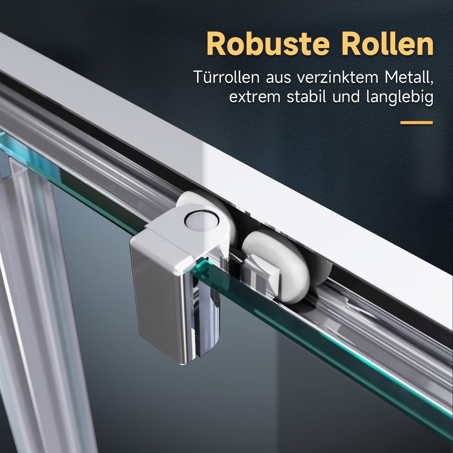 SONNI Shower Cubicle 80 x 80 x 185 cm, Corner Entry, Shower Enclosure, Double Sliding Door, Real Glass