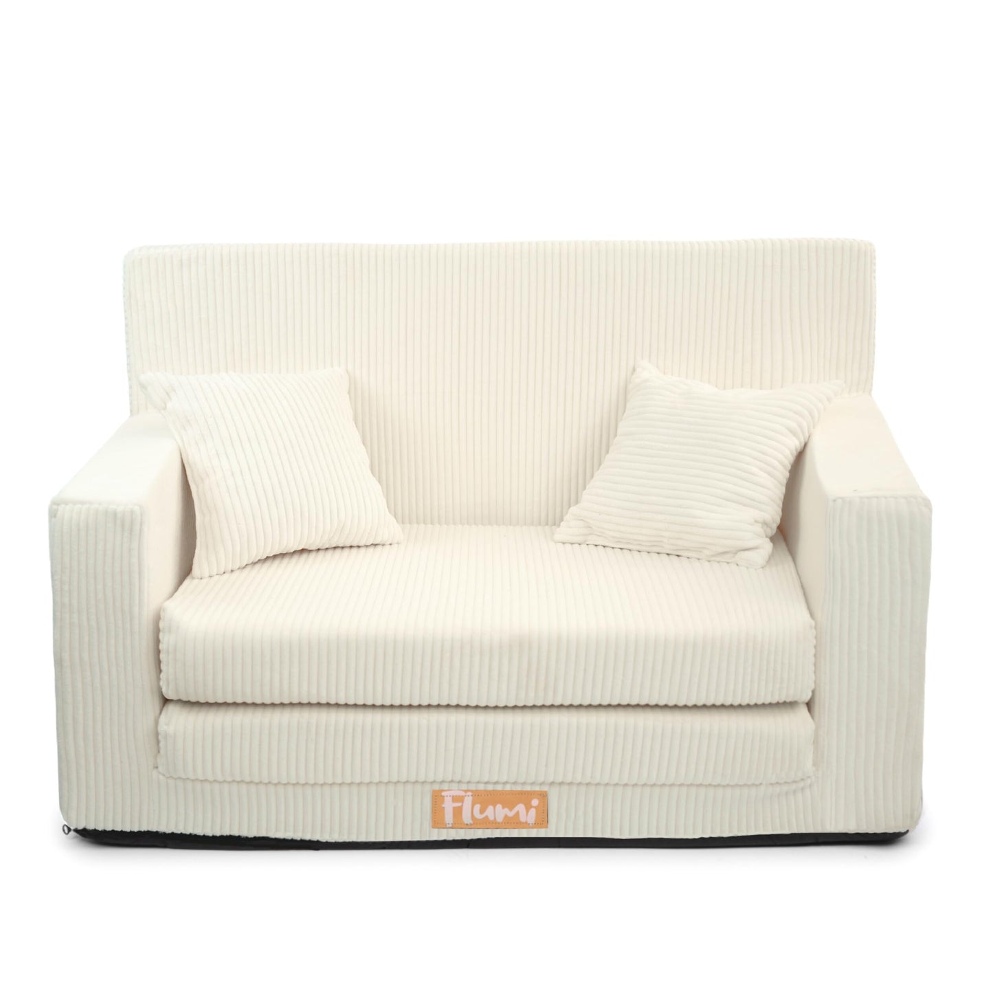 Flumi Personalised Children's/Teenager's Couch/Armchair/Sofa Bed, with Engraving of Child's Name, Play Sofa, Sleeping Chair, Bed Function, Children's Furniture, 92 x 40 x 60 cm, Microfibre (Grey)