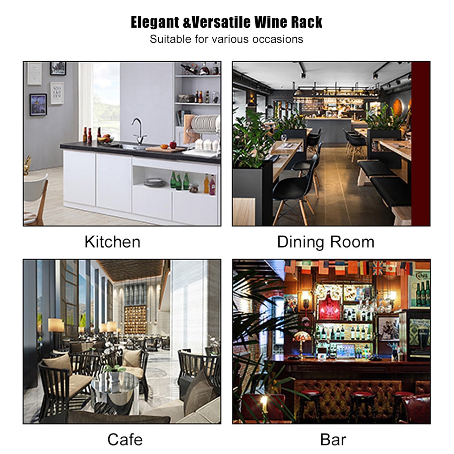 Ceiling Shelf Wine Rack - Ceiling Shelf Hanging Metal Wine Glass Rack, 2-Layer Industrial Hanging Wine Bottle Holder with Glass Shelf for Stemware, for Bar, Cafe, Kitchen (Black, 100 x 30 x 80 cm)