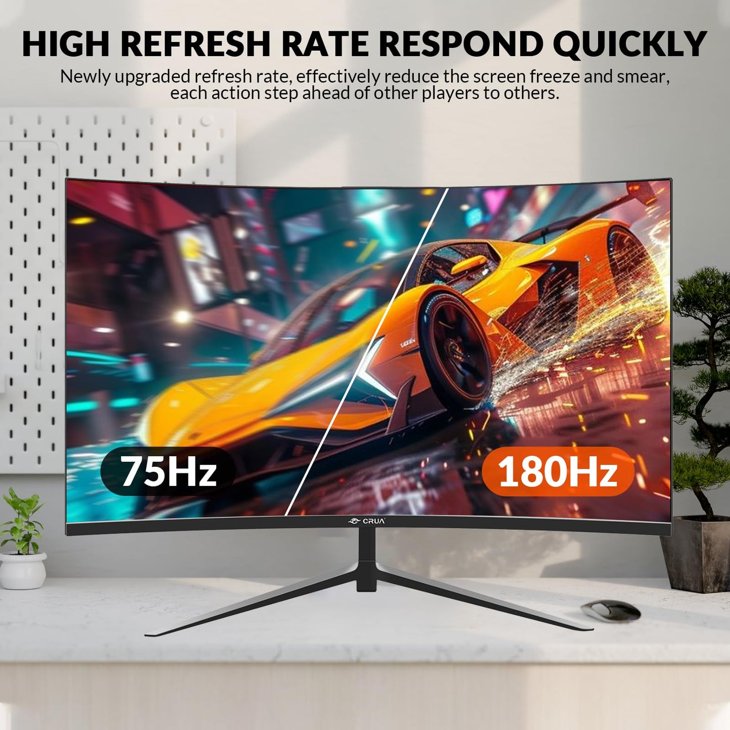 27 Inch Curved Monitor with 1920 * 1080P|100Hz/120Hz/144Hz Computer Monitor 27 inch with HDMI *1,VGA*1 and Tilt Adjustable,VESA Compatible Eye Care PC Office Monitor for Working and Gaming