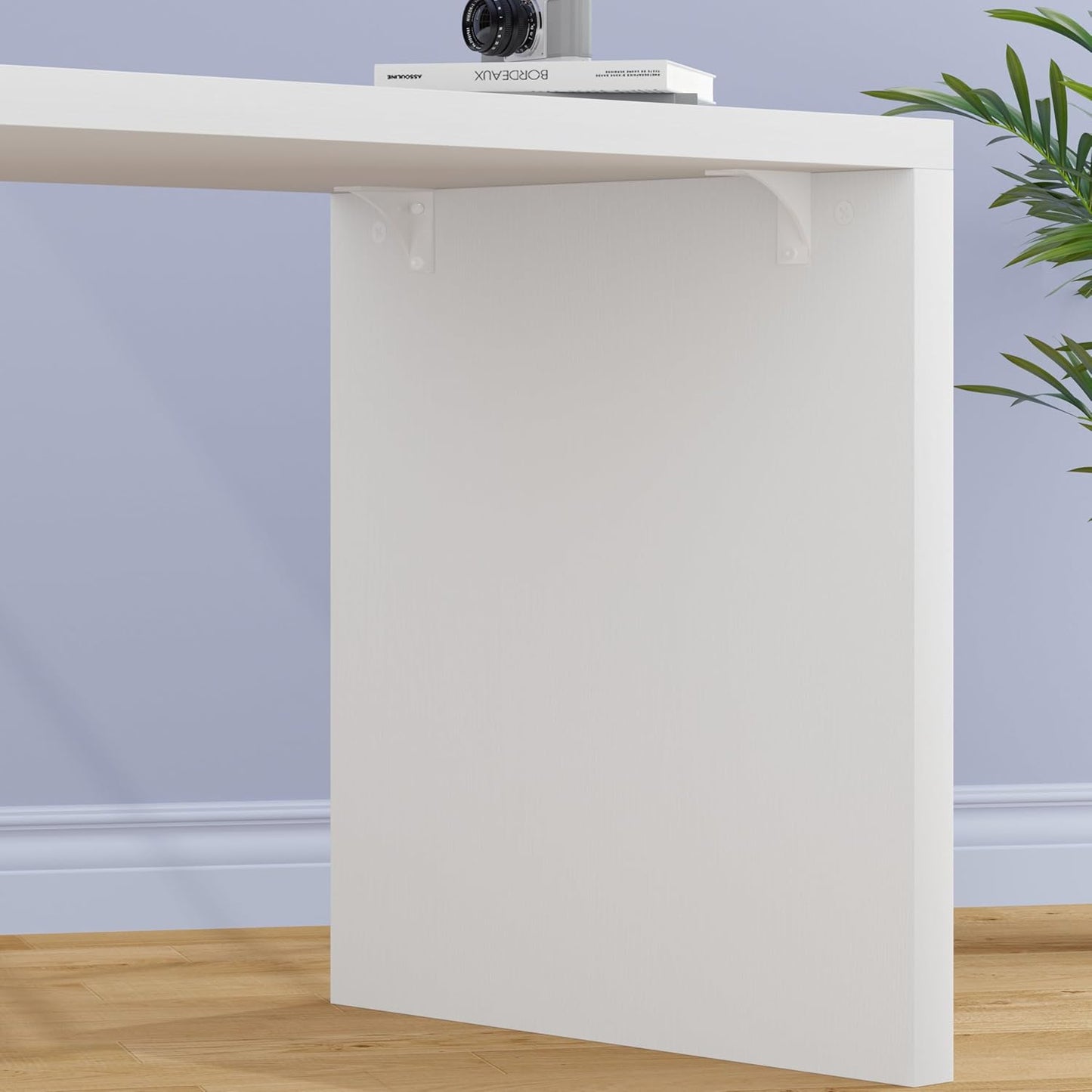 Mudmasa Schreibtisch Weiß Umkehrbarer Eckschreibtisch Computertisch Schreibtisch L Form mit Stauraum Bürotisch Eckschreibtisch mit 3 Schubladen und 2 Regalen für Büro Homeoffice 140x50x76 cm