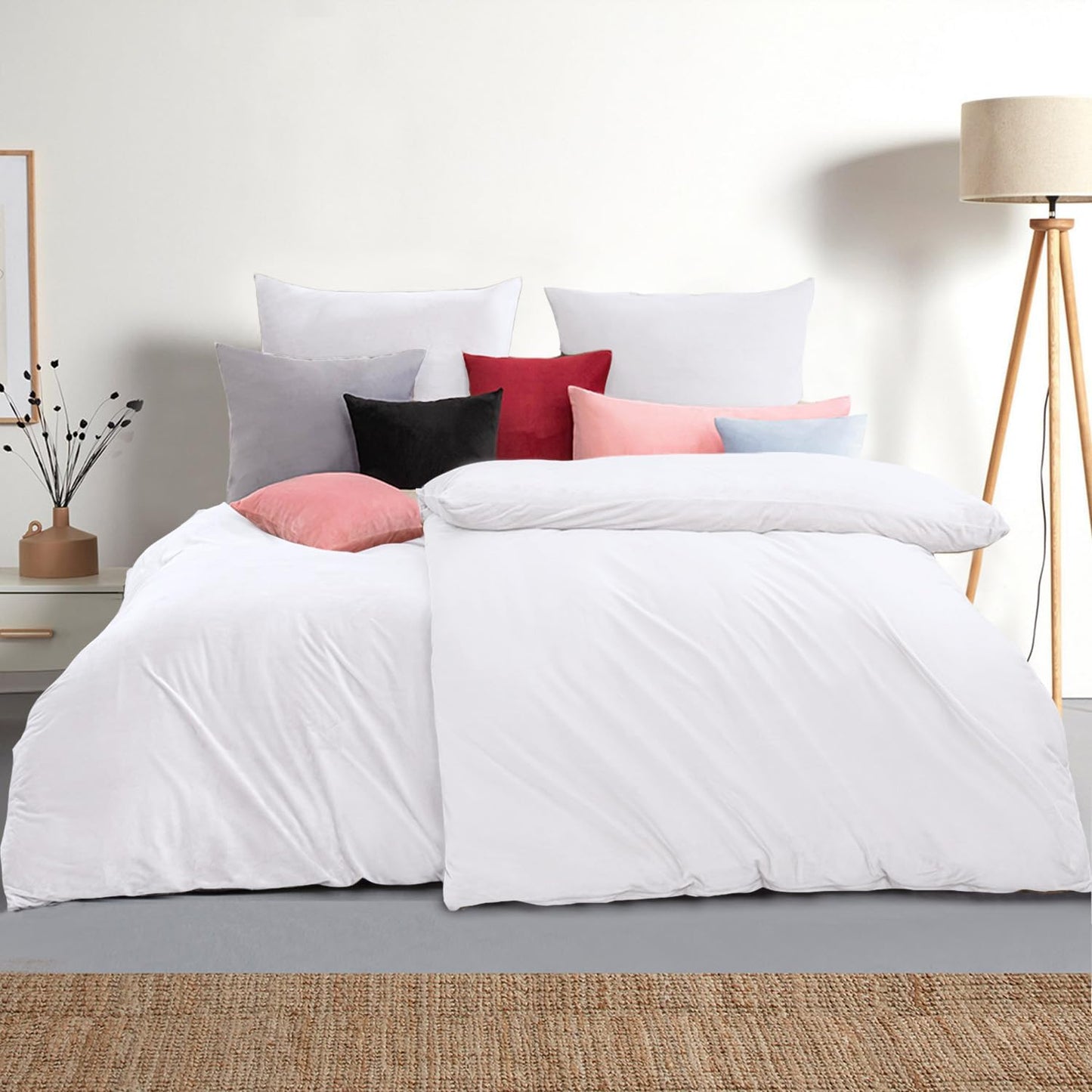 Soifox Bed Linen Set, Grey Anthracite, Microfibre, Non-Iron and Wrinkle-Free Duvet Cover 200 x 200 cm with Set of 2 Pillowcases 80 x 80 cm, Bed Linen with Zip