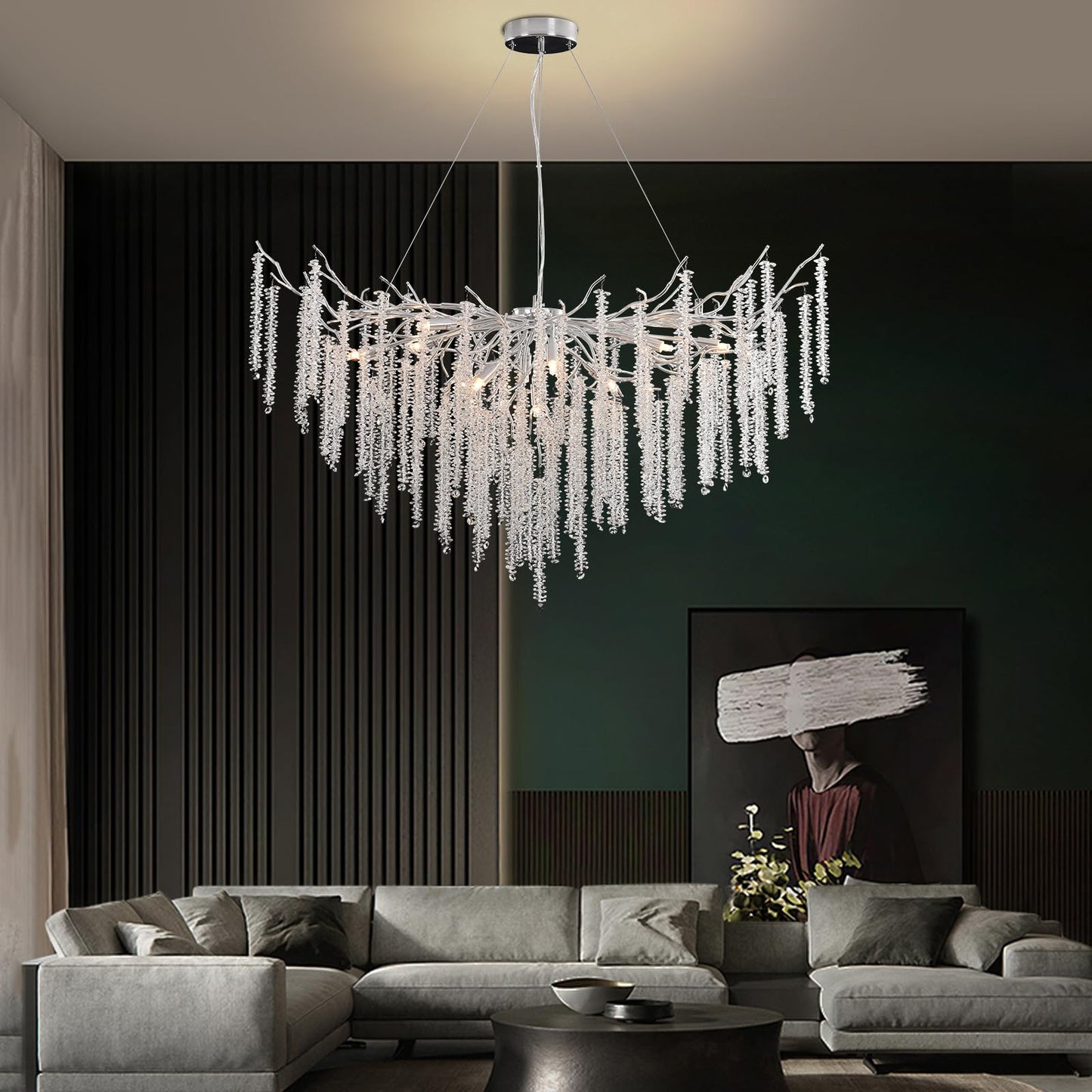 AHXIAOZN Modern Kronleuchter Kristall Leuchte,Luxus Kristall Pendelleuchte,Dimmbar Rund Kristall Hängeleuchte,für Esszimmer, Küche, Wohnzimmer, Schlafzimmer, Flur, Café,Bar(Gold,60cm)