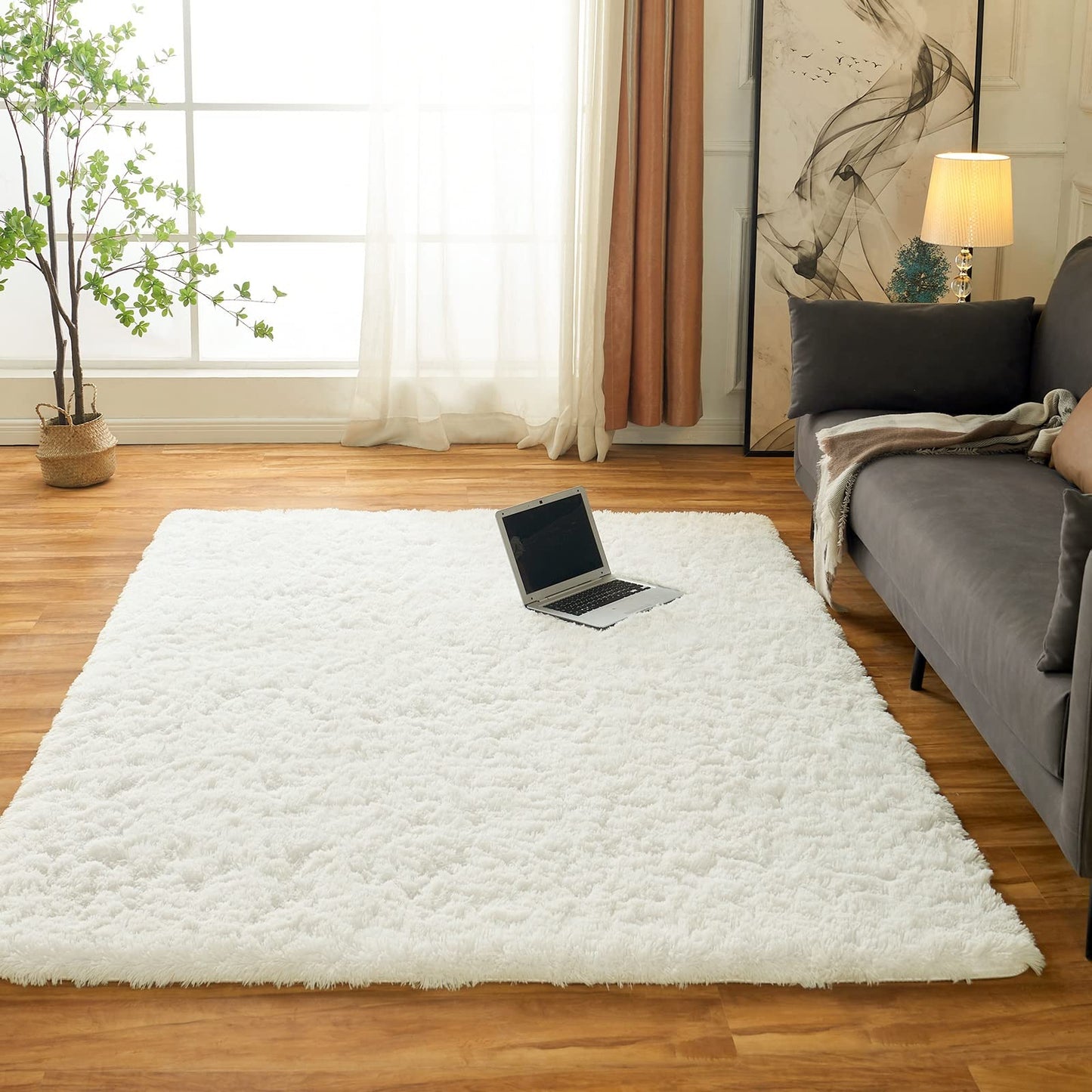 Obundi Pink Rug, Fluffy Living Room, Rugs, Teenager's Room, Girls, Soft Non-Slip Bedroom Carpet, Office, Small Rug (Pink, 60 x 120 cm)