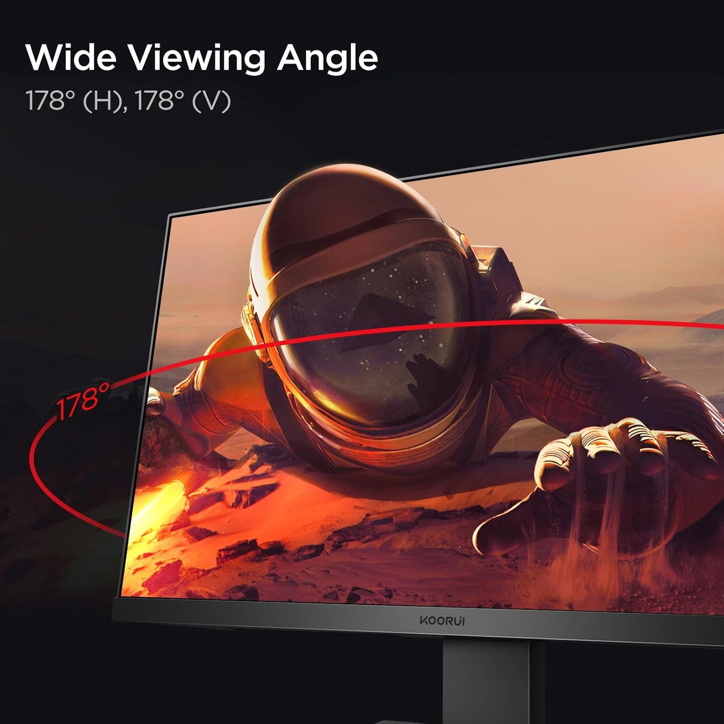 KOORUI Gaming Monitor 27 Zoll, Full HD Rahmenlos Bildschirm 165Hz Adaptive Sync (1ms, VA-Panel, Eye-Care, 1920 x 1080, 2xHDMI 2.0, & DisplayPort 1.4, VESA 75x75mm, DCI-P3 90%)