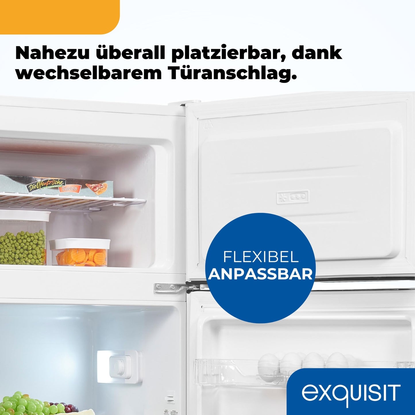 Exquisit KGC5270-45-040E Fridge-Freezer, 143 cm Height, Fridge Freezer, 4-Star Freezer, 206 Litres, Inoxlook