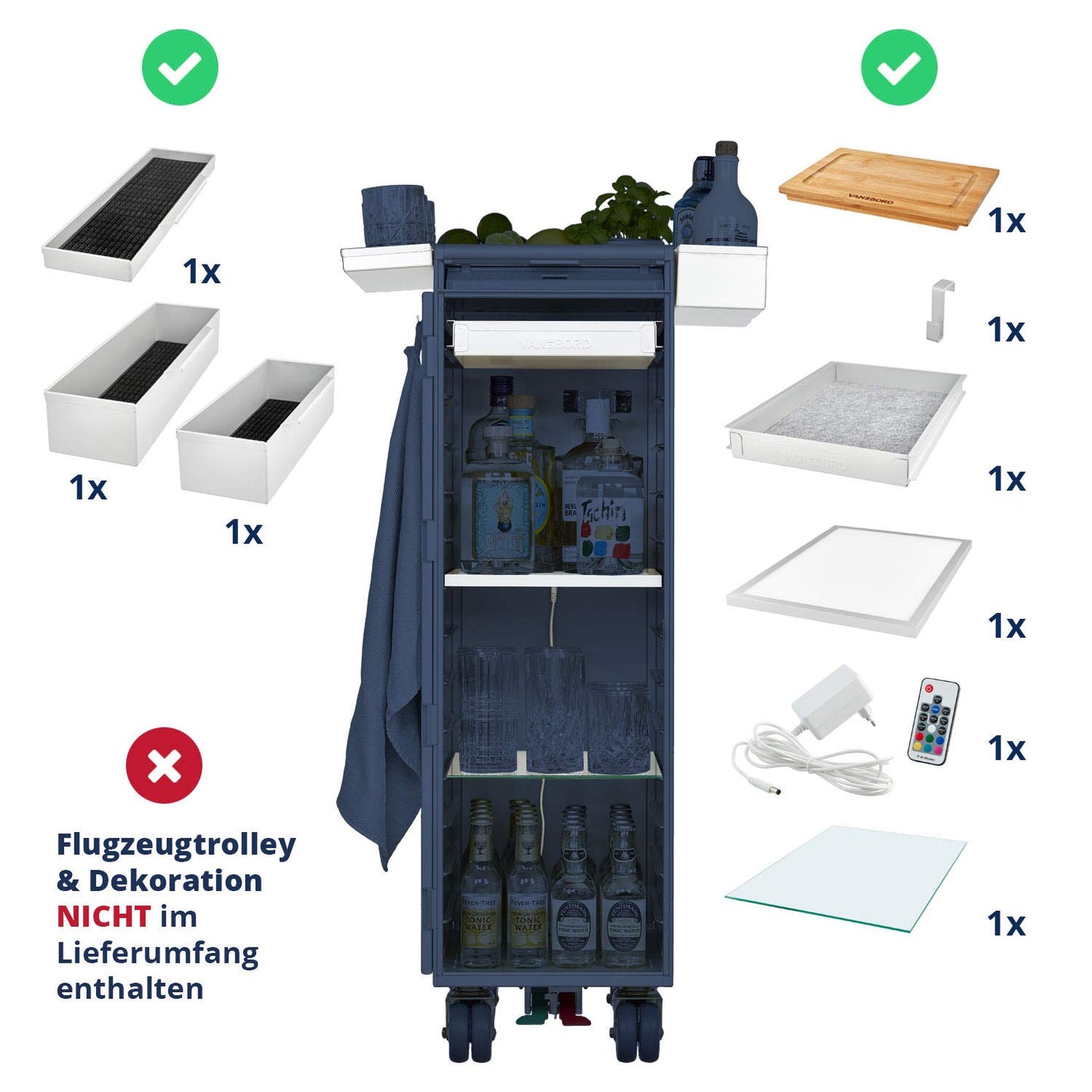 VanDeBord Equipment Package Bar, Accessories for Airline Trolleys, Aircraft Trolley Bar (Aluminium, KSSU)