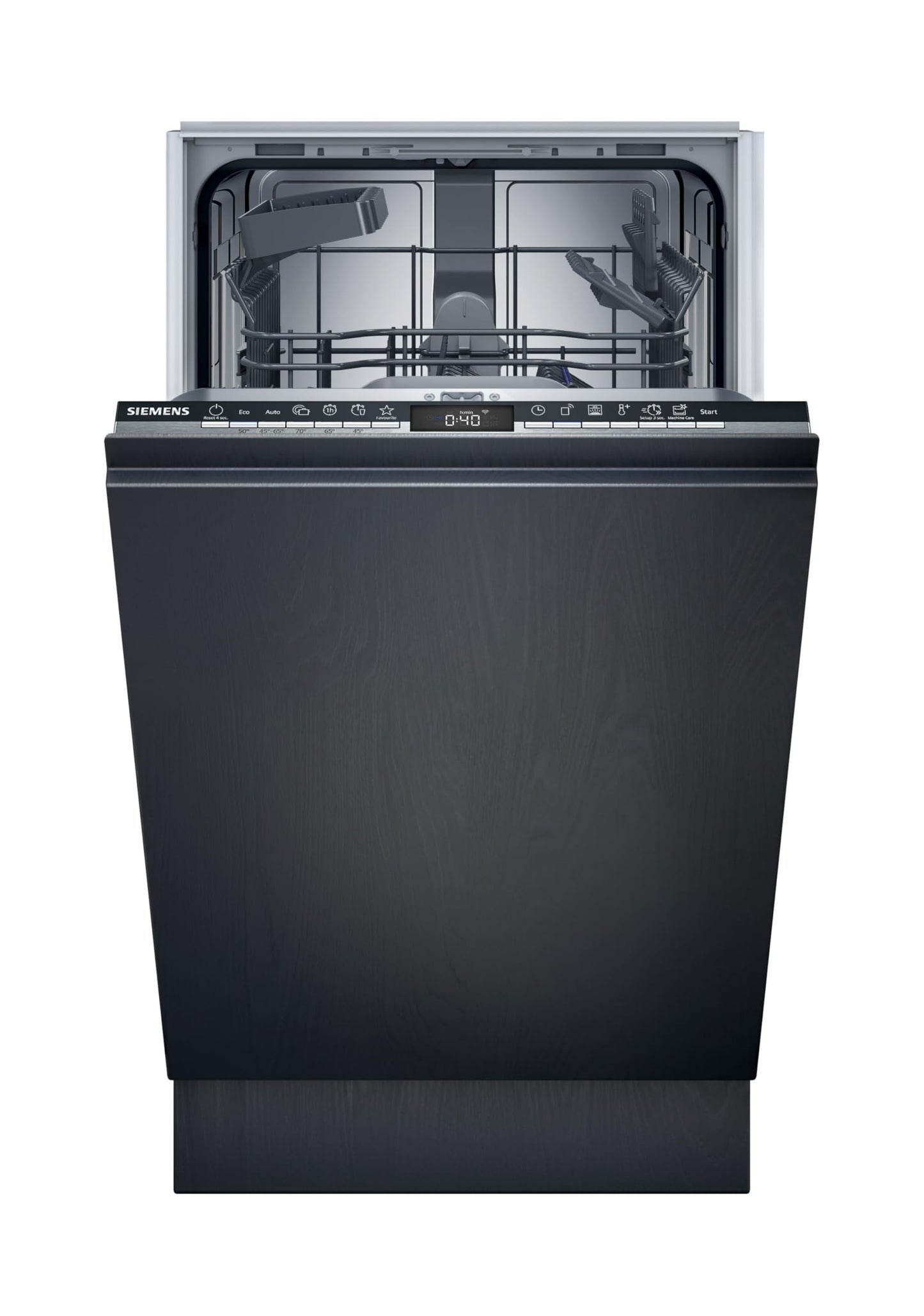 Siemens SR63EX24KE, iQ300 Smart Dishwasher, Fully Integrated, 45 cm Wide, Made in Germany, Cutlery Basket, Automatic Door Opening at the End of the Programme, Pleasantly Quiet with iQ Drive Motor
