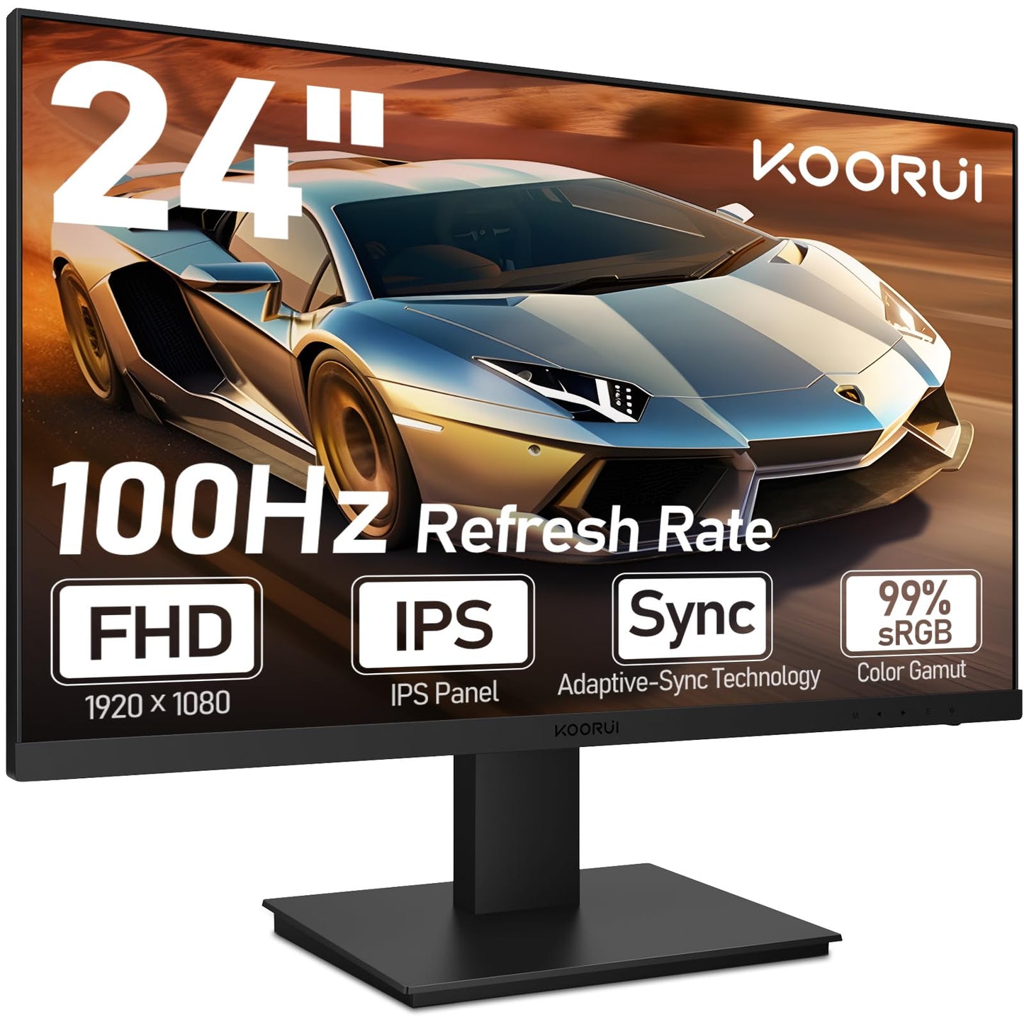 KOORUI E2711F 27 Inch Monitor, FHD 1920 x 1080 100Hz PC Monitor, Adaptive Sync HDMI 1.4, Eye Care Screen, -5° ~ 15° Tilt, VESA 100 x 100 mm
