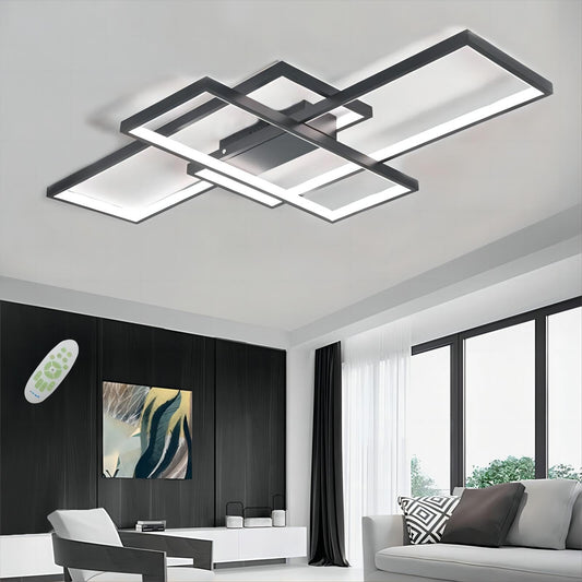 Qiaomao LED Deckenleuchte Modern Lampe Wohnzimmer mit Fernbedienung Weiß (90x50x9cm, 80w) Dimmbar Deckenlampe Stufenloses Dimmen Schlafzimmerlampe, Groß Deckenleuchten für Schlafzimmer Büro Esszimmer