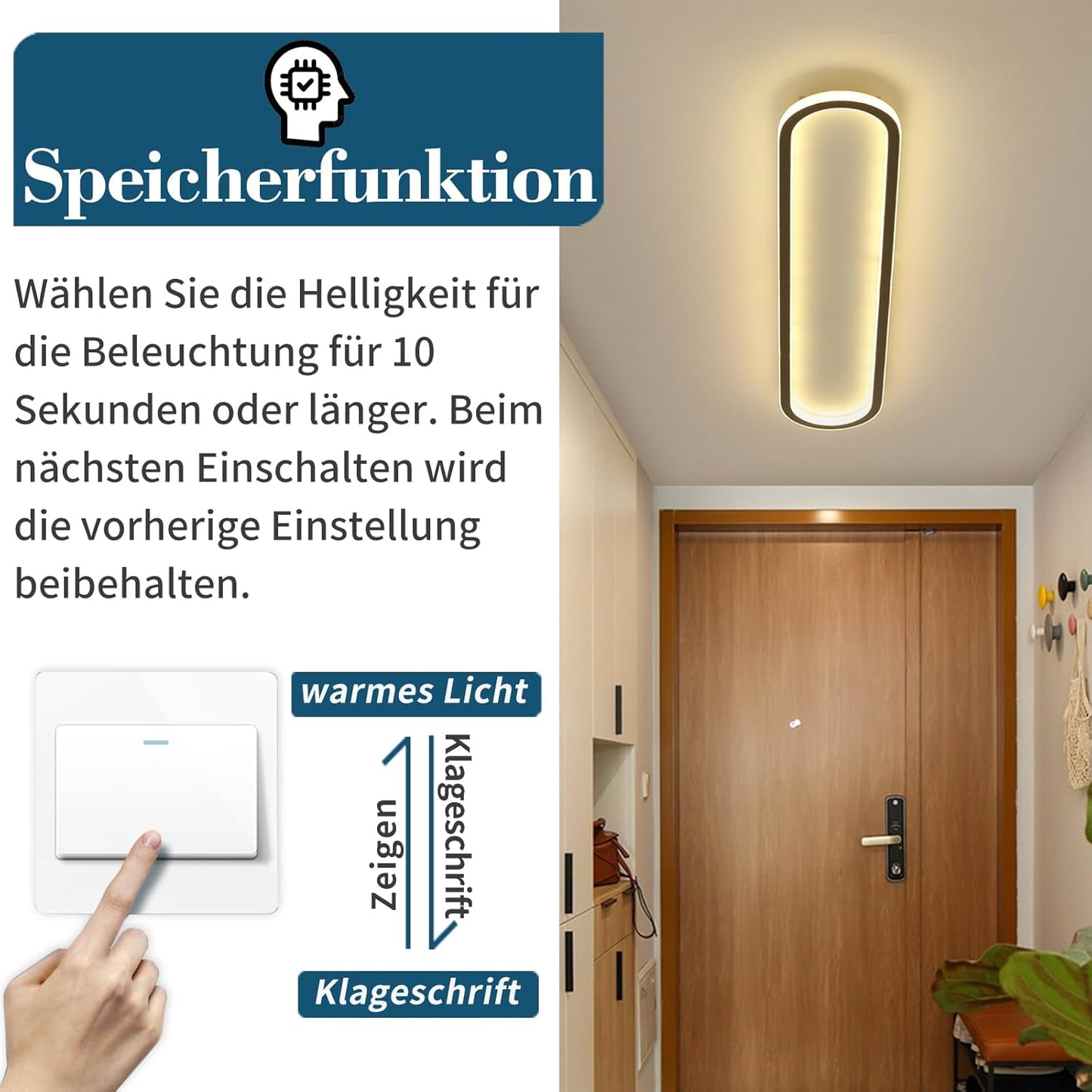 Mikeru LED Deckenleuchte ⌀60cm Rund- Moderne 6000K Kaltweiße Licht Deckenlampe - Schwarz Acryl Wohnzimmer Deckenlampe für Schlafzimmer, Küche, Esszimmer - Energieeffiziente LED Beleuchtung