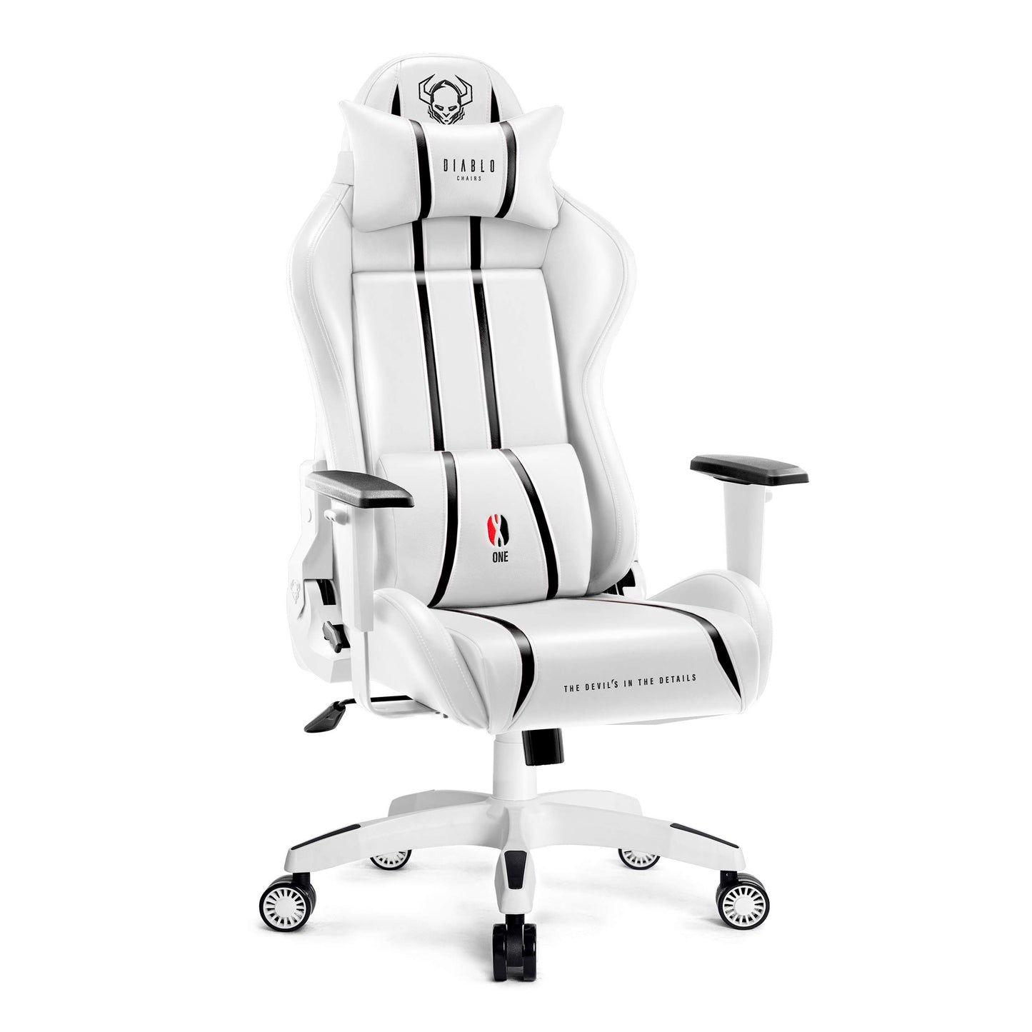 Diablo X-One 2.0 Gaming Stuhl Gamer Chair Bürostuhl Schreibtischstuhl Verstellbare Armlehnen Ergonomisches Design Nacken/-Lendenkissen Wippfunktion Aqua Blue Normal (L)