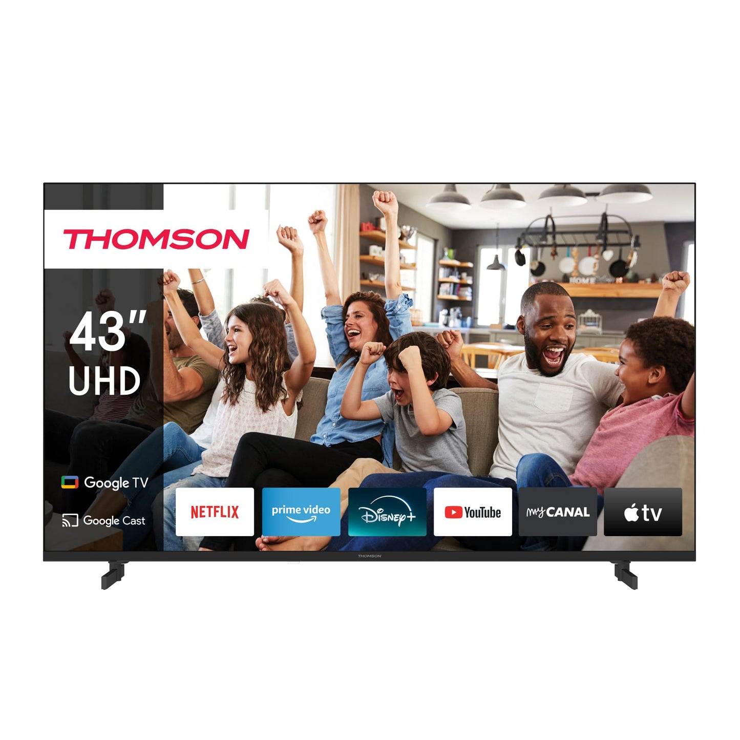 THOMSON 55QG6C14 QLED Plus Google Smart TV, Wi-Fi, Dolby Audio, Built-in Front Speaker, Bluetooth 5.1, Triple Tuner (Cable/Satellite/Antenna), HDMI, CI+, A+ Panel