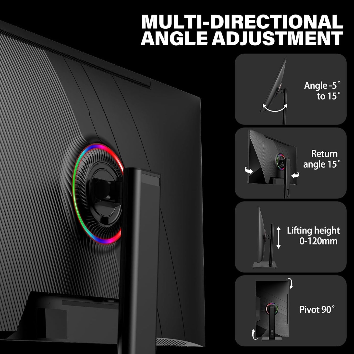 Gawfolk 32 Zoll Curved Gaming Monitor 180HZ / 165Hz / 144hz PC Bildschirm Full HD 1080P, Rahmenloses 1800R Gebogenes Computerbildschirm mit FreeSync und Eye Care Technologie, unterstützt VESA