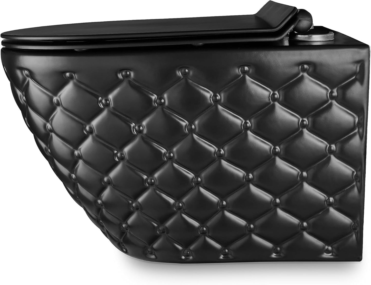 RD Luxury Spülrandloses Hänge-WC Schwarz Matt – Wandtoilette aus Keramik mit Softclose WC-Sitz, Schallschutz & Komplettset