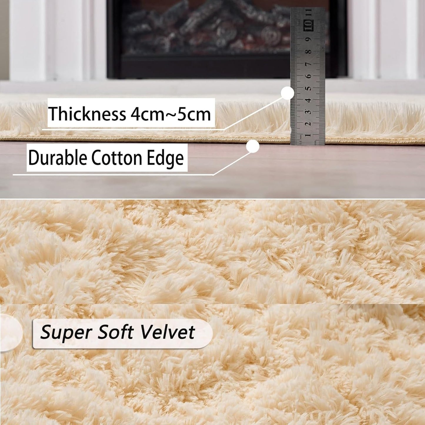 Obundi Pink Rug, Fluffy Living Room, Rugs, Teenager's Room, Girls, Soft Non-Slip Bedroom Carpet, Office, Small Rug (Pink, 60 x 120 cm)
