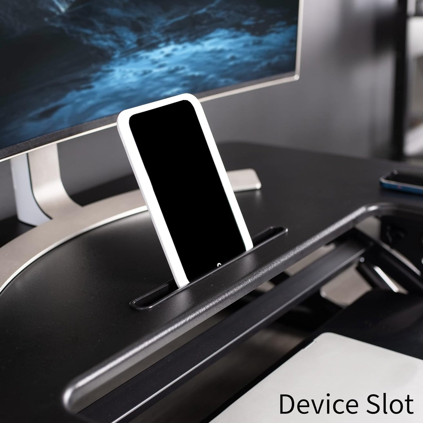 VIVO Black Height Adjustable 36 inch Stand up Desk Converter Quick Sit to Stand Tabletop Dual Monitor Riser, DESK-V000V