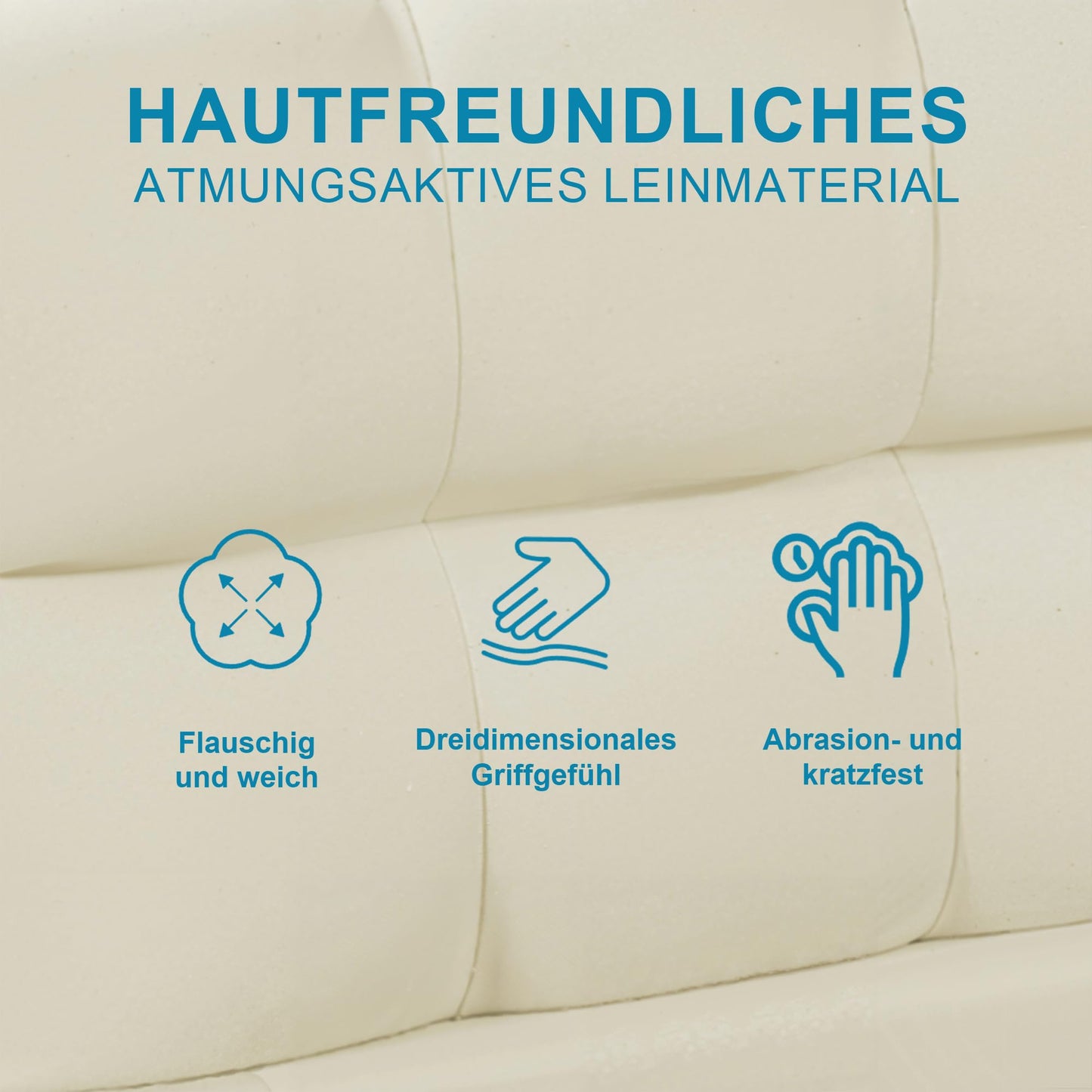 DULRLLY Bubble Bett Polsterbett 140x200 cm,Doppelbett mit Lattenrost, Jugendbett mit Gepolstertes Kopfteil, Gepolstertes Bett für Schlafzimmer und Gästezimmer,ohne Matratze, Leinenstoff (Weiß)