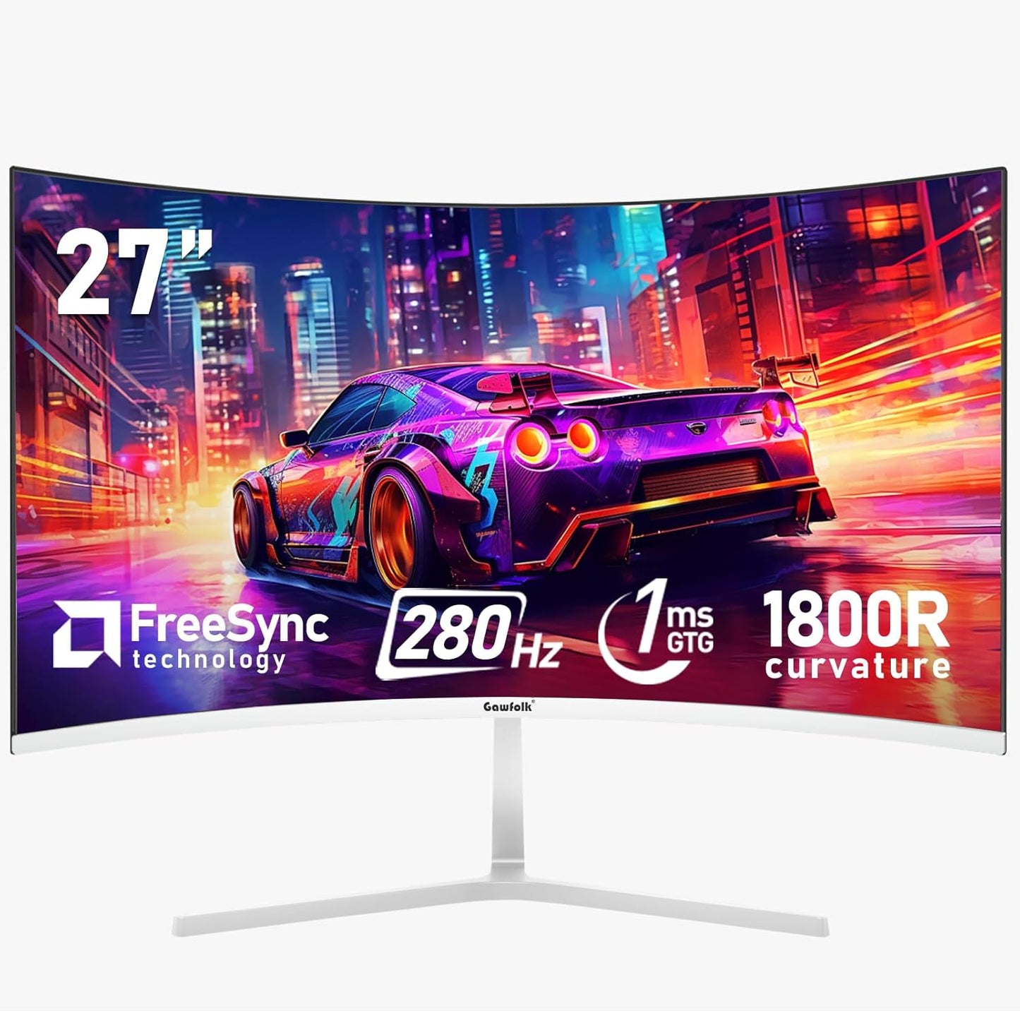 Gawfolk PC Monitor 32 Zoll UHD 4K 60Hz, Ultraklar (3840×2160p) Computer Bildschirm mit FreeSync, HDMI, DisplayPort, 178° Betrachtungswinkel, Unterstützt VESA100*100mm