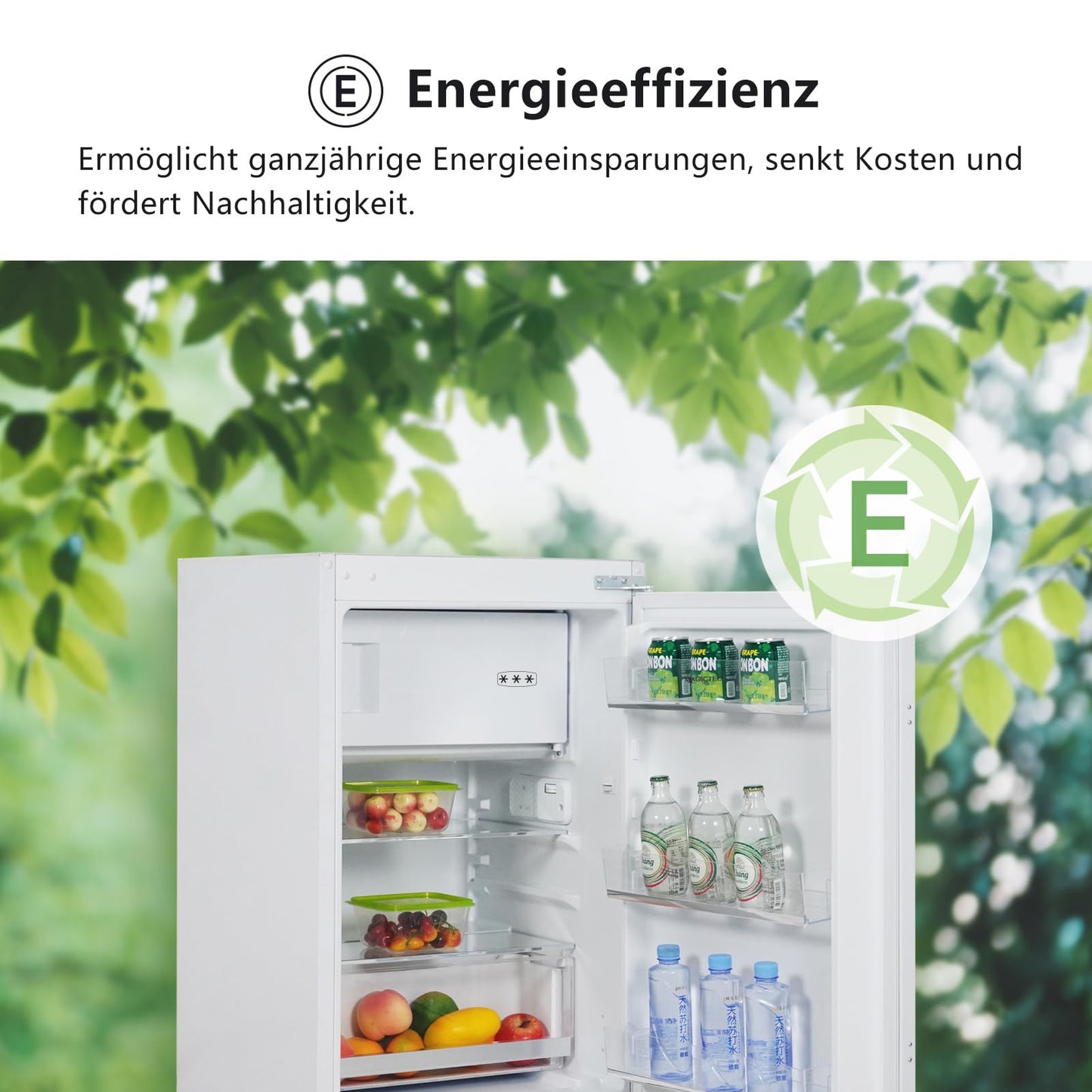 magictec Einbaukühlschrank mit Gefrierfach | 177 cm | 248L (186L/62L) | No Frost | Kühl-Gefrierkombination mit austauschbaren Türscharnieren | Inverterkompressor | Schnellkühlung | Geräuscharm