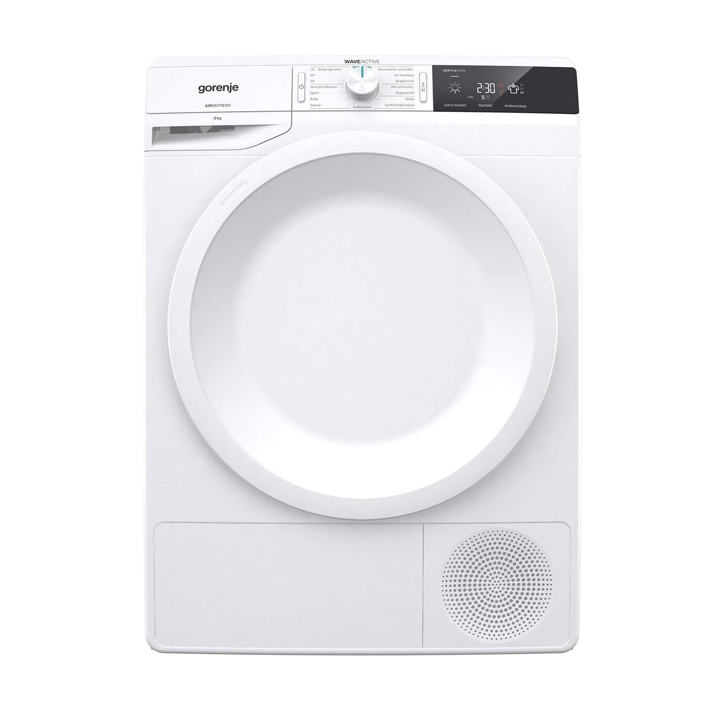 Gorenje DPNE82/GN Trockner/Kondensation mit Wärmepumpe / 8kg / 16 Programme/WIFI/Made in Europe/WaveActive Trommel/TwinAir/Feuchtesensor/Naturedry/LED Display/EEK: A++