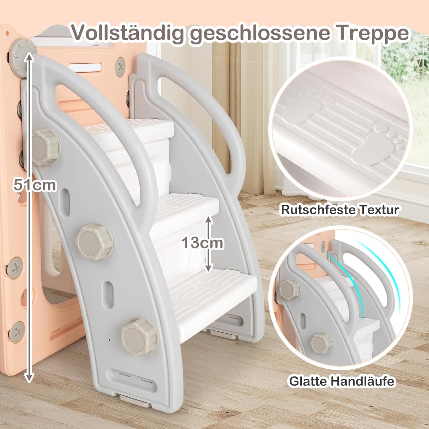 GOPLUS 7 in 1 Kinderrutsche, Kinderrutsche und Kletterspielset mit Leiter, Basketballkorb, Schaukel, Teleskop, Stauraum & rutschfeste Pedale, Indoor Spielplatz für Kinder von 1-3 Jahren (Gelb+Grün)